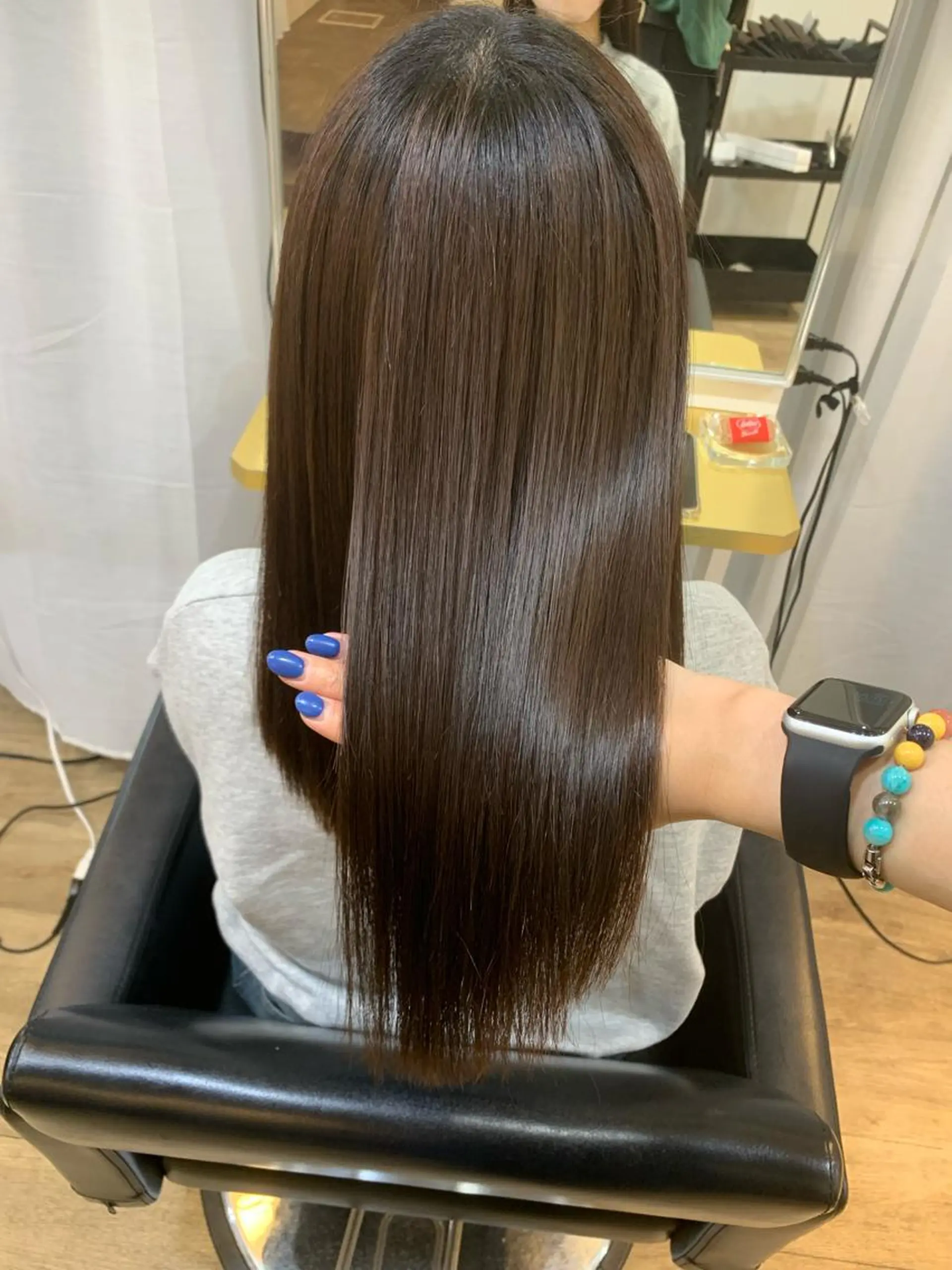ロング ボブ ハイライト 髪質改善 カット 縮毛矯正 オクミヅキ /髪質改善/梅田🫧のヘアスタイル
