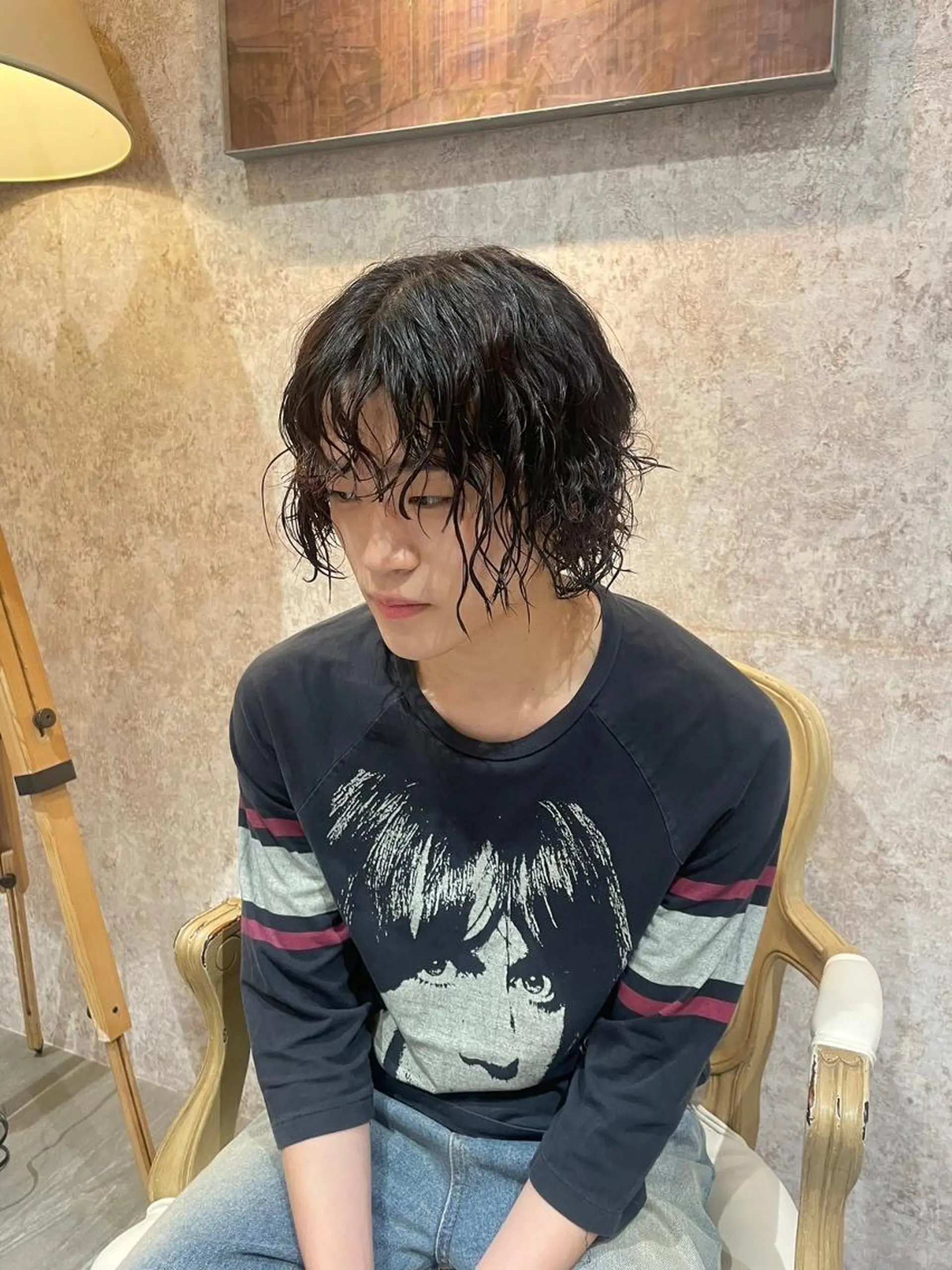 メンズ ミディアム シャドールーツ earth　深川愛実のヘアスタイル