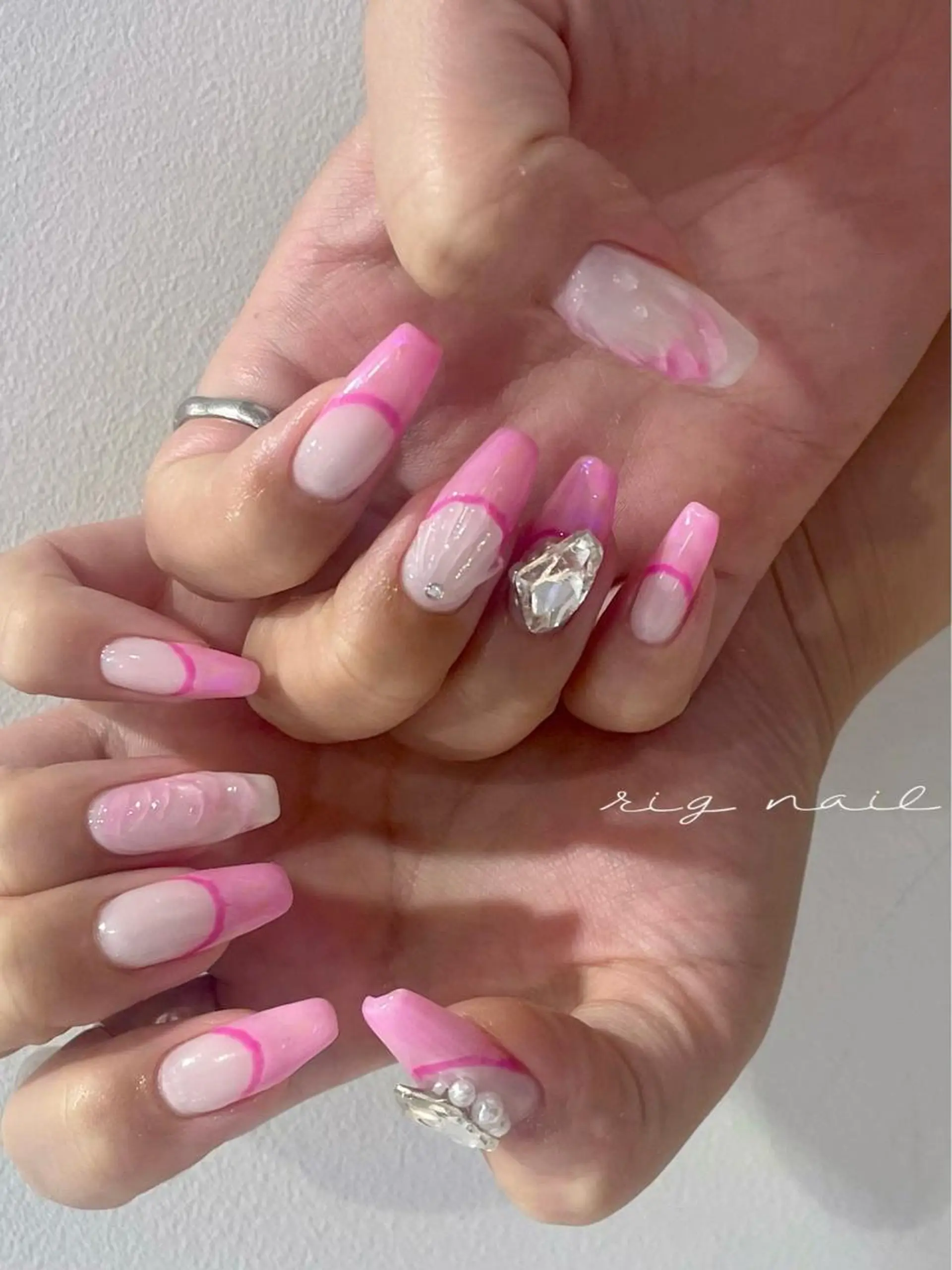 ロング ネイル rig nail草加店所属・松本 紋世のネイルデザイン