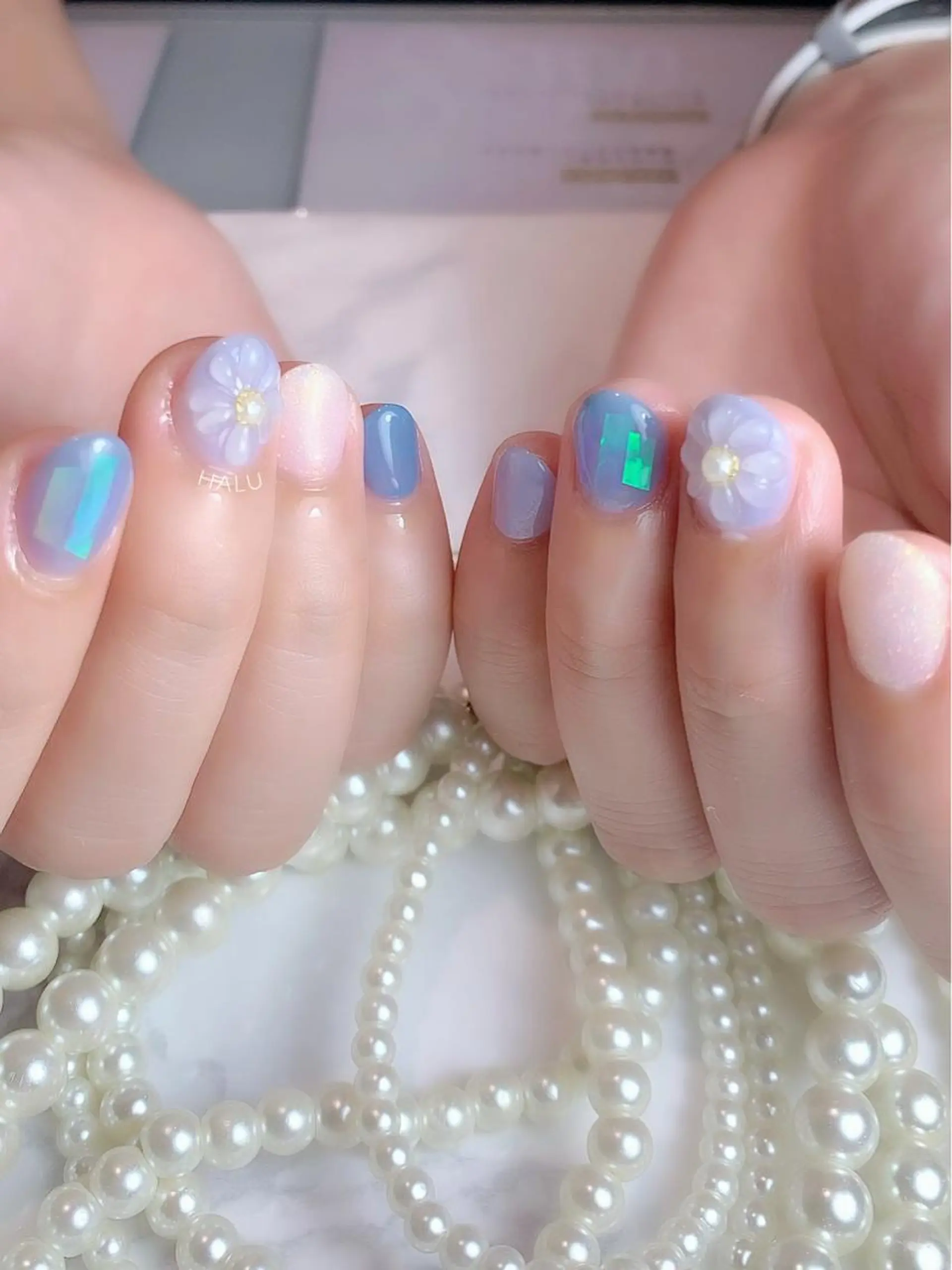 ネイル ブルー HALU ハルのネイルデザイン