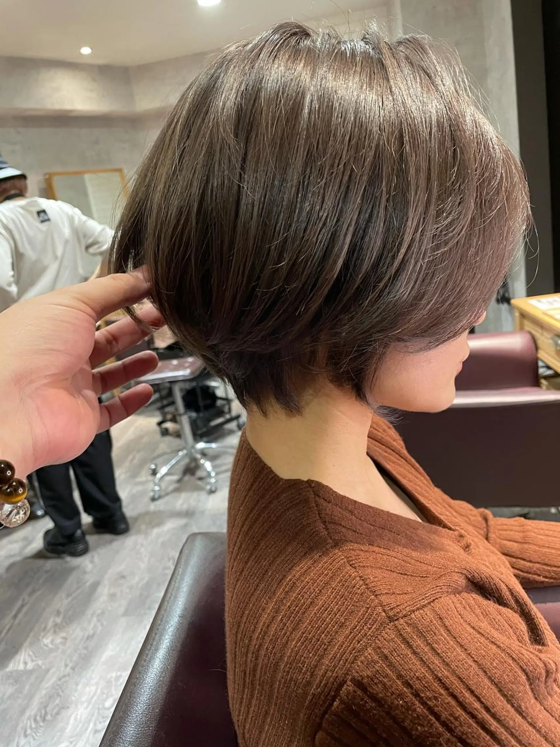 ショート カラー ハンサムショート 透明感カラー グレージュ ショートヘア レイヤー/ウルフ ハイトーンhiroのヘアスタイル