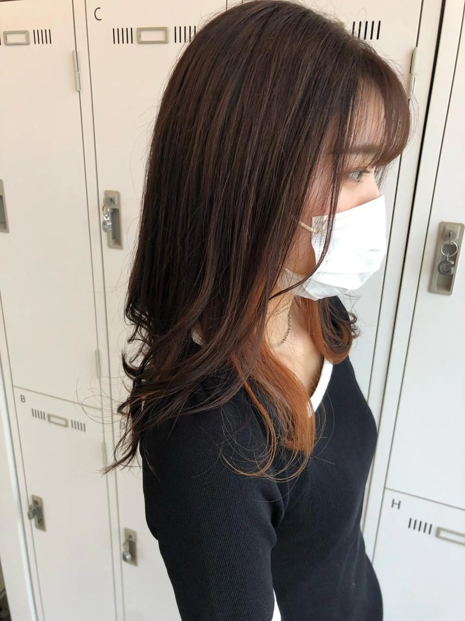 ロング カラー インナーカラー オレンジ Saori / さおりのヘアスタイル