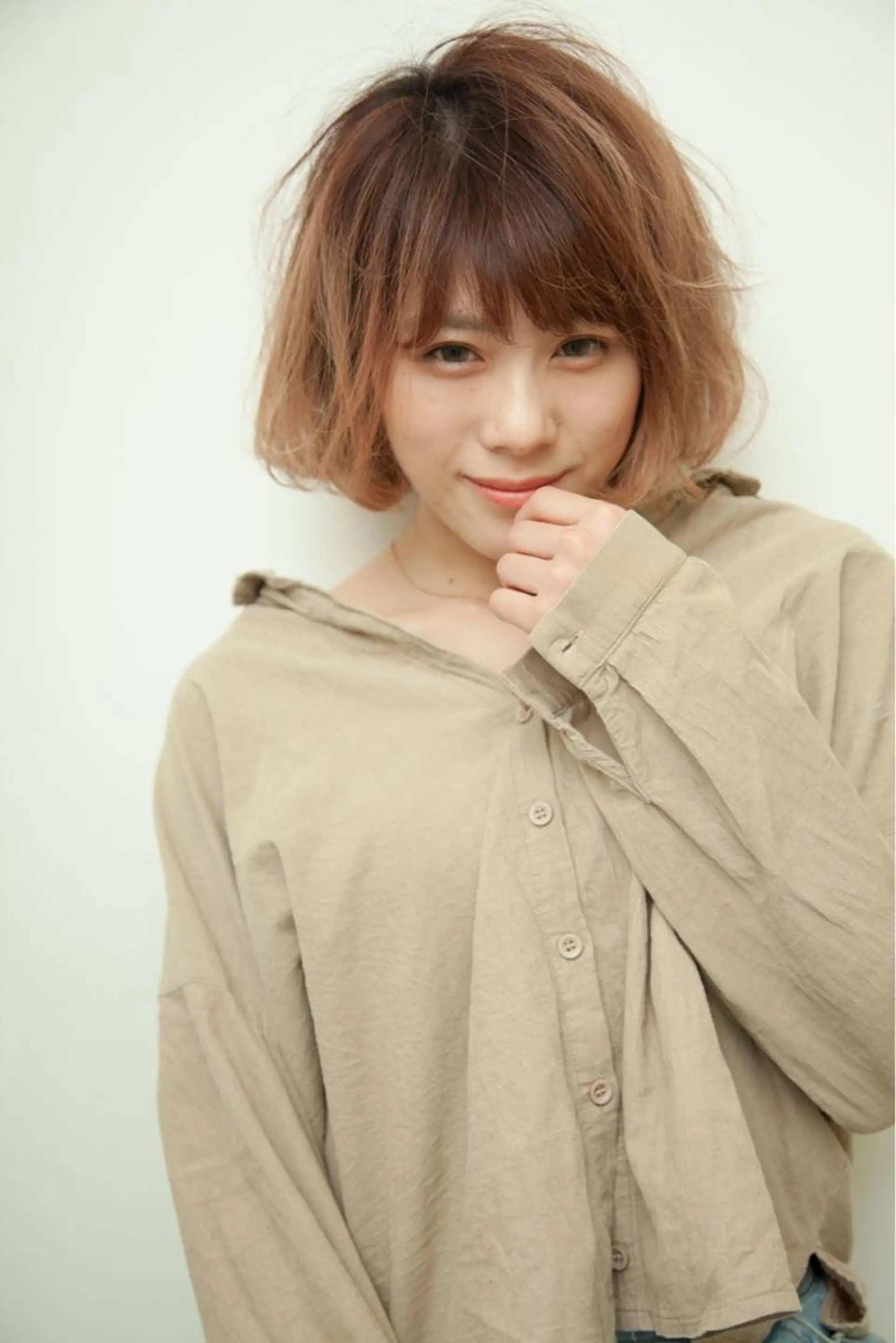 ミディアム カラー 店長/mao/ 前髪/顔周りカットのヘアスタイル