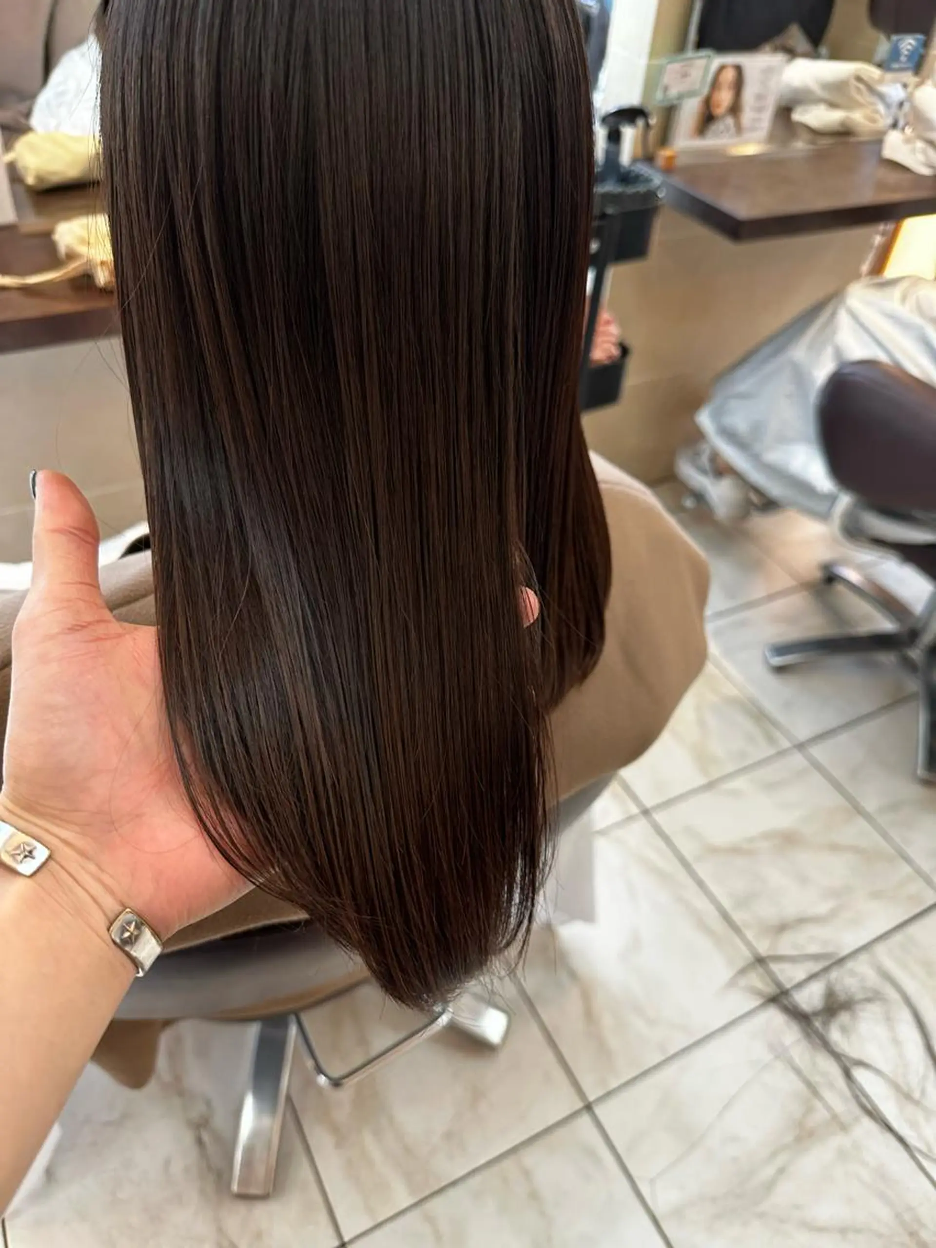 ミディアム ハイライト 髪質改善 韓国風ヘア 小顔カット カット 縮毛矯正 ⭐️透け感カラー /齊藤容史⭐️のヘアスタイル