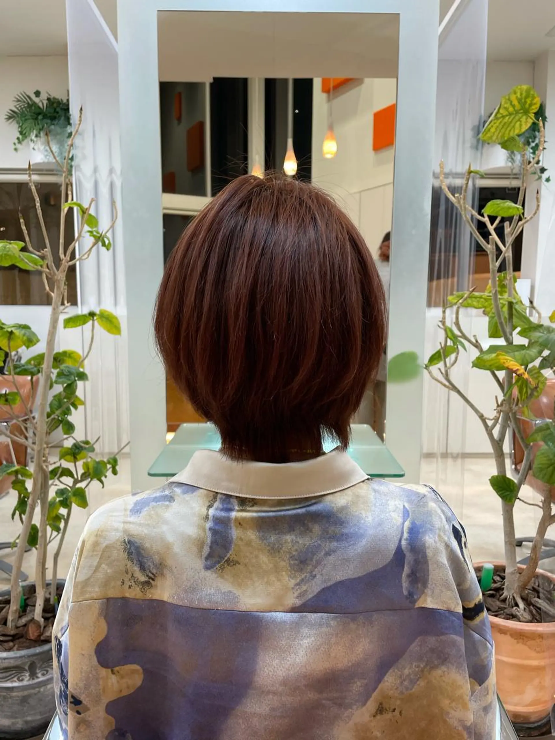 ミディアム カラー ブラウンカラー レッドカラー レッドブラウン 大宮｜メンズカット ダブルカラー｜パーマのヘアスタイル