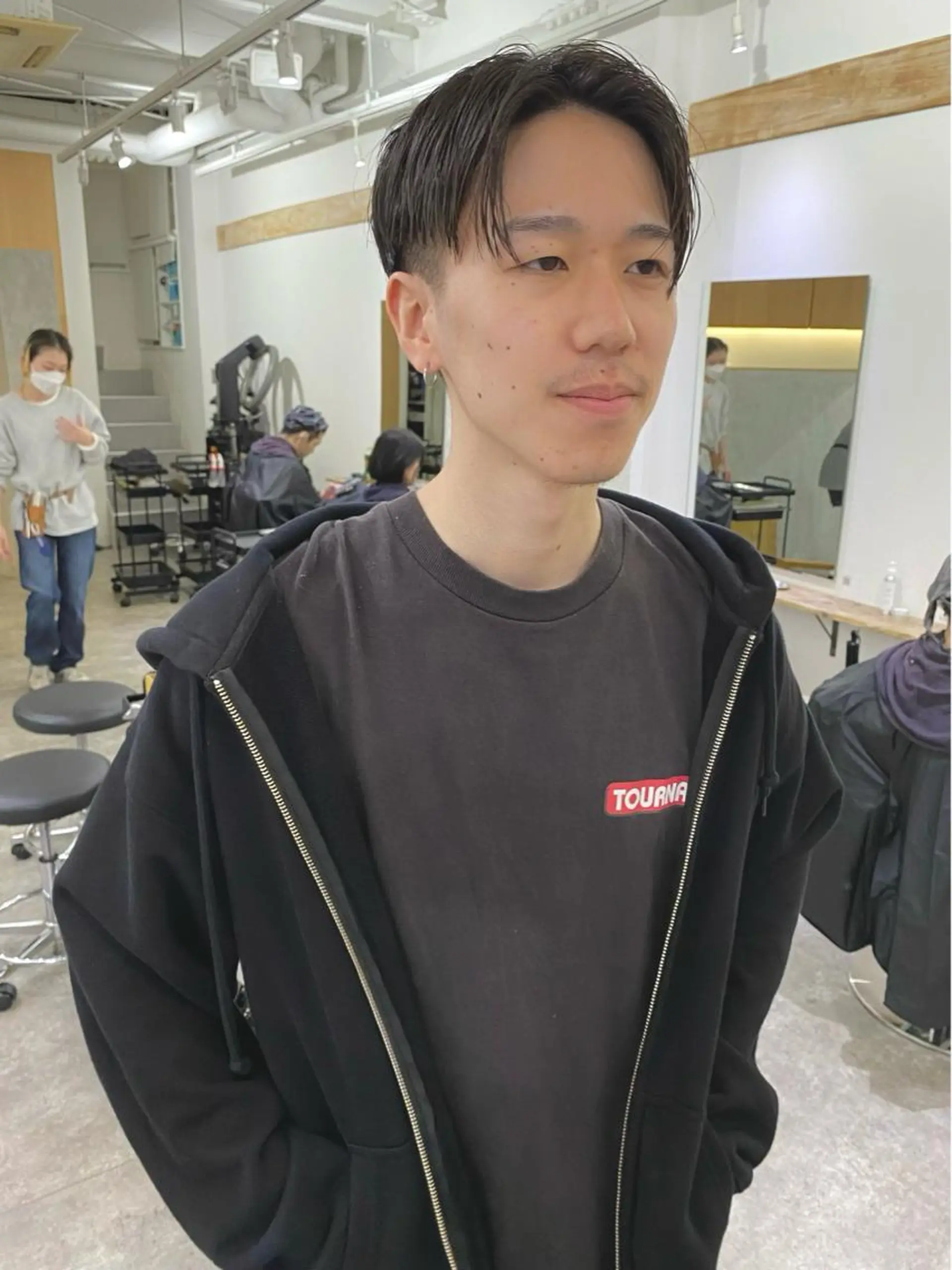 ショート メンズ カット 森貴裕/ベージュ/ パーマ/オリーブのヘアスタイル