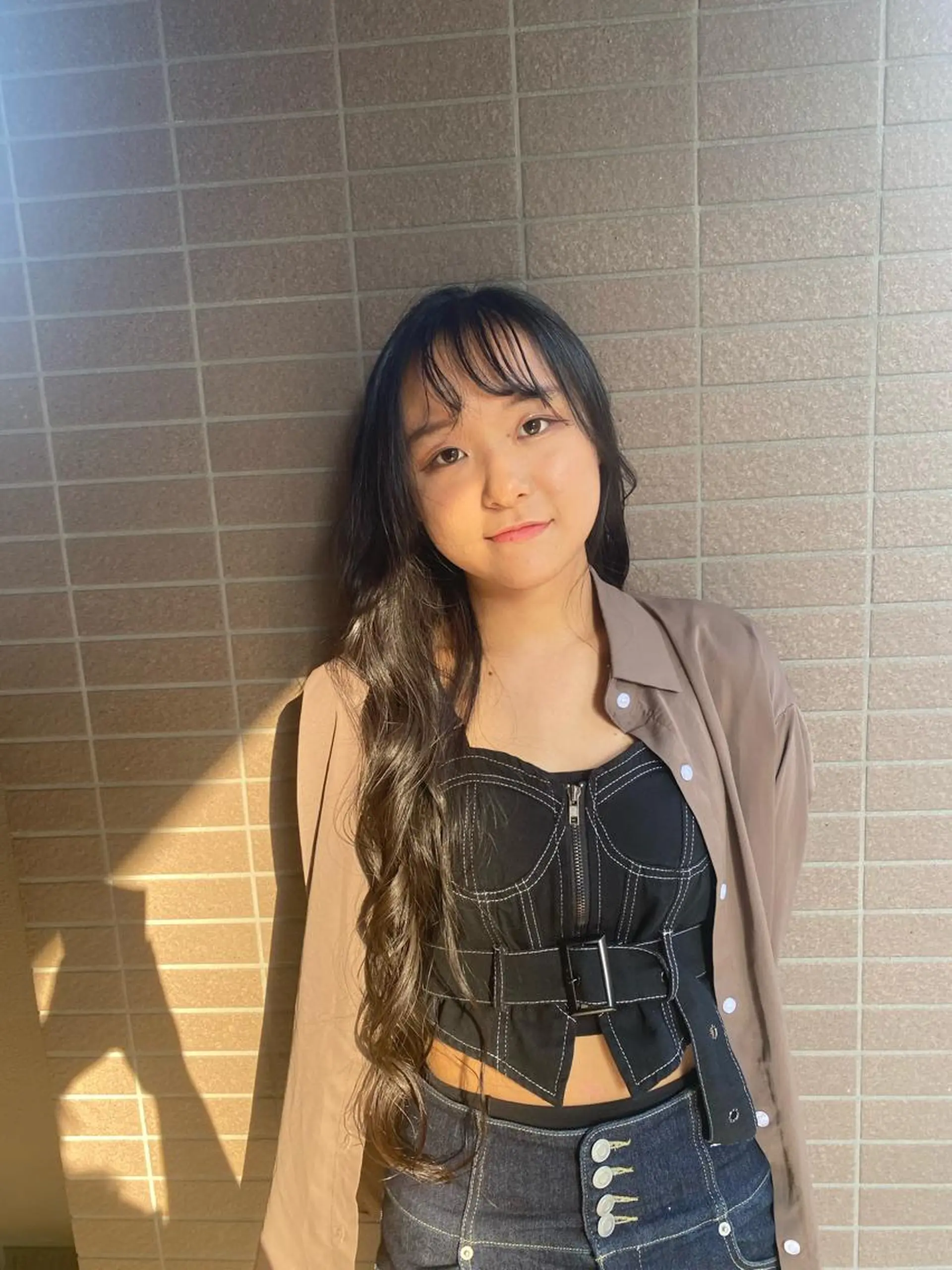 ロング カラー 縮毛矯正 たけだゆめ ダブルカラーのヘアスタイル