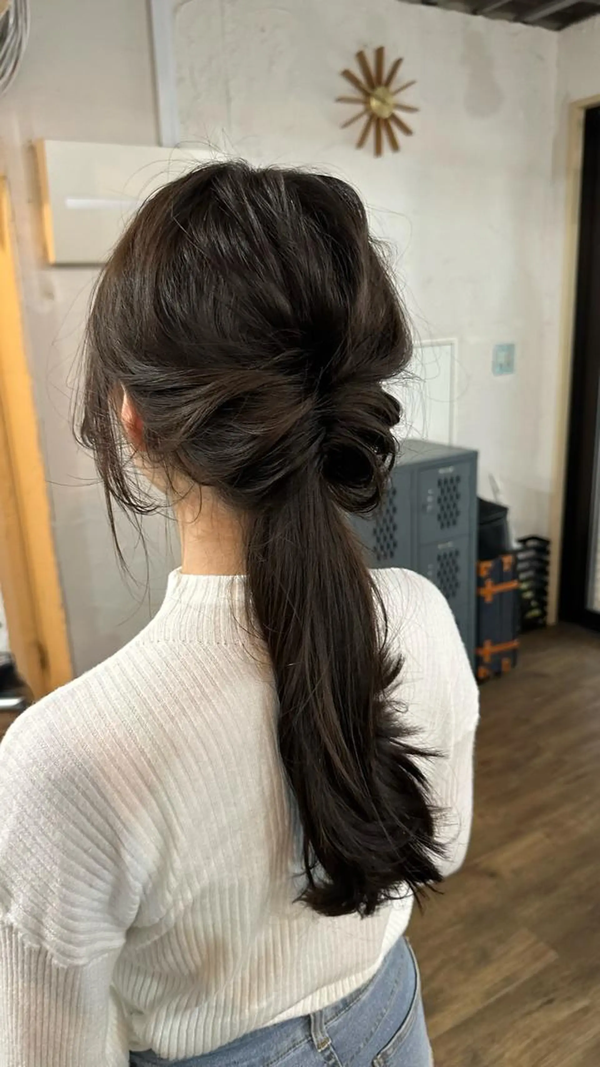 ロング カラー 切りっぱなしボブ ショートボブ バレイヤージュ ベージュカラー 黒髪 カット ヘアカラー トリートメント フリーランス所属・韓国ヘア レイヤー くびれヘアMATSUのヘアスタイル