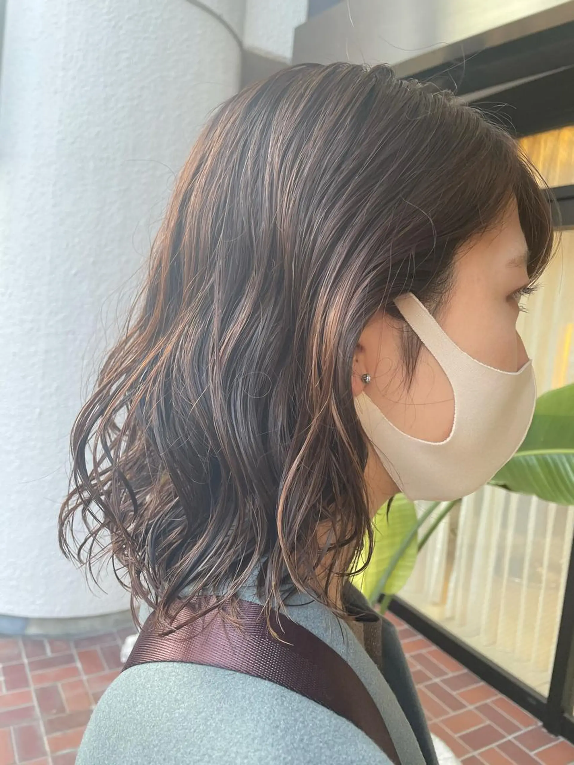 ミディアム パーマ ミディアムパーマ ボブ/インナーカラー /眉毛/Miyuのヘアスタイル