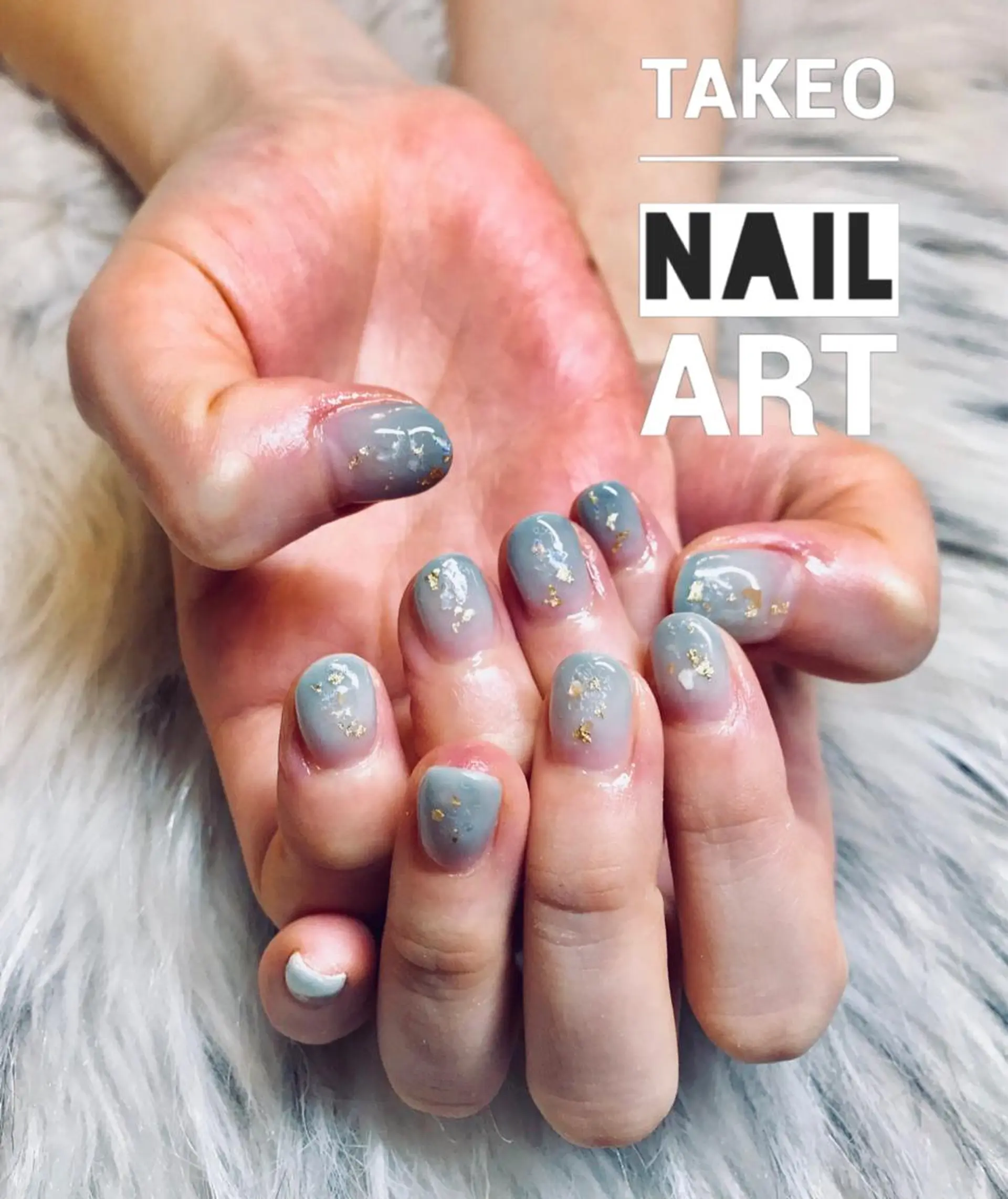 ショート ネイル アッシュ アッシュグレー nail&eye Aoのマツエク・マツパデザイン