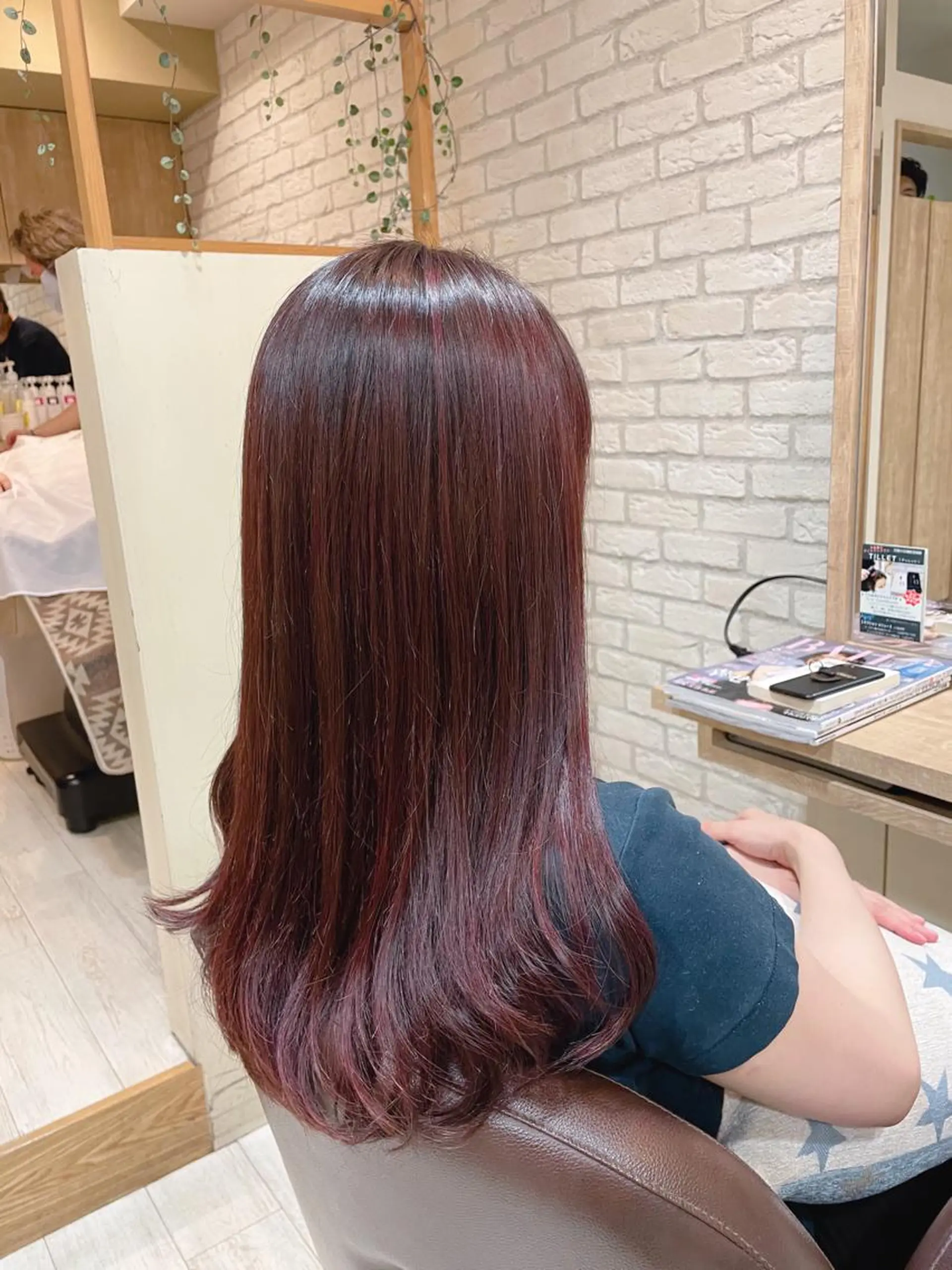 ロング カラー ハイライトカラー ピンクカラー ローズカラー ハイライト カット ヘアカラー トリートメント 清水 有実子のヘアスタイル
