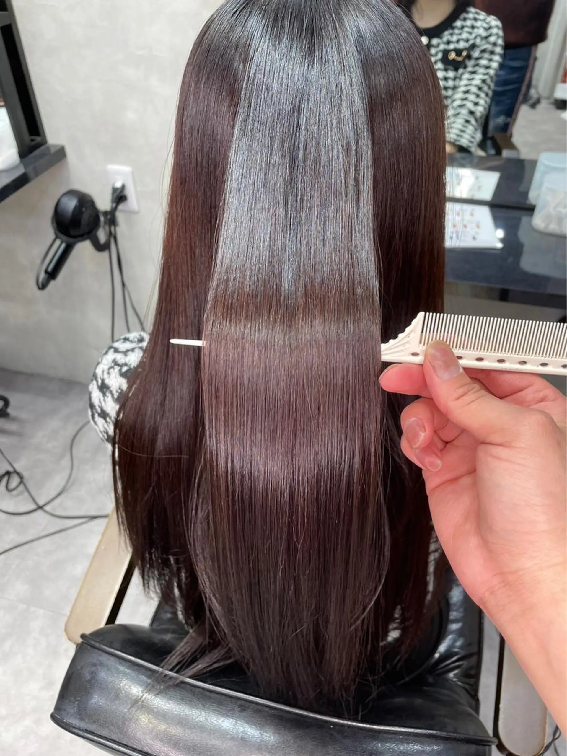 セミロング カラー アディクシーカラー 黒髪 ブリーチ ブルーカラー ブルーブラック エクステ/髪質改善 🖤RYUSEI🖤のヘアスタイル