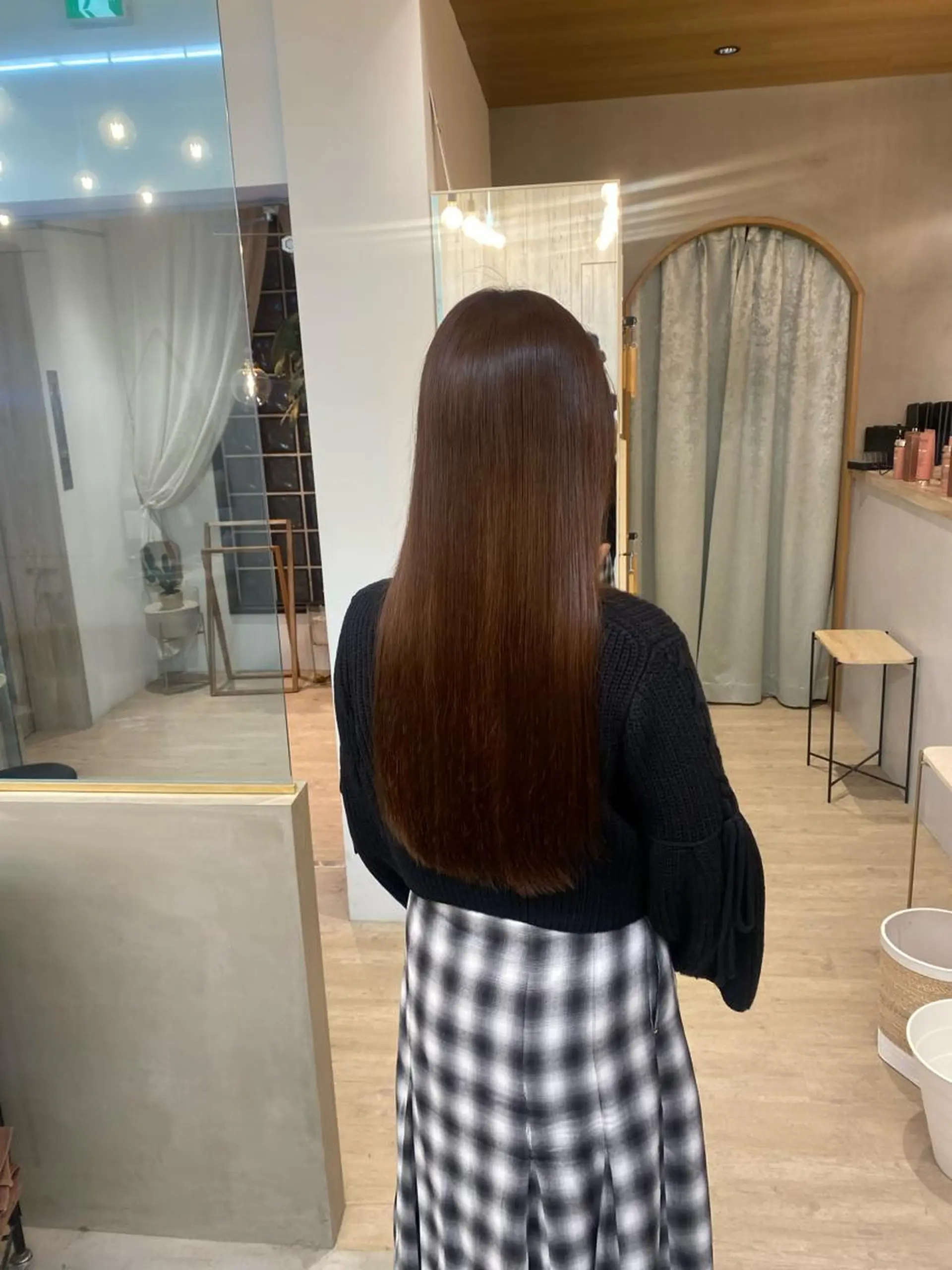 ロング パーマ ボブ縮毛矯正 韓国レイヤーRINAのヘアスタイル