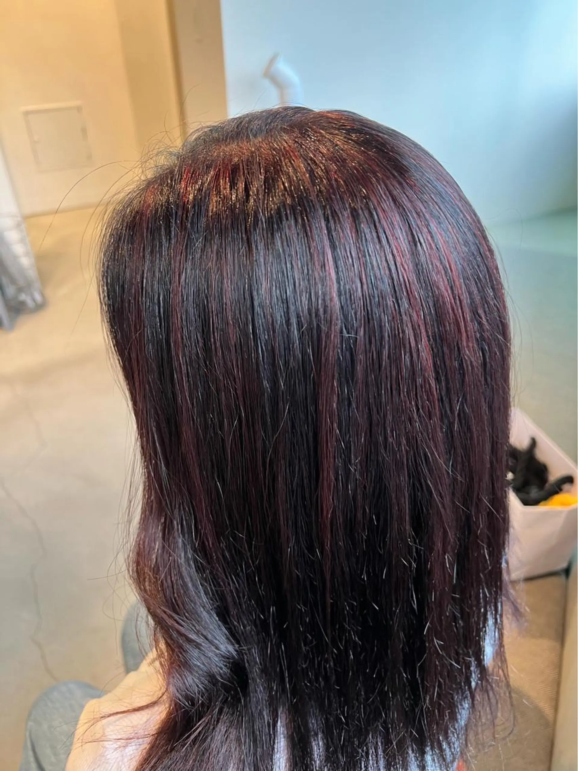 ミディアム カラー ブラウンカラー レッドカラー レッドブラウン ロカリタ　河原町三条所属・🌐👽フクイ キララ🌎💎のヘアスタイル