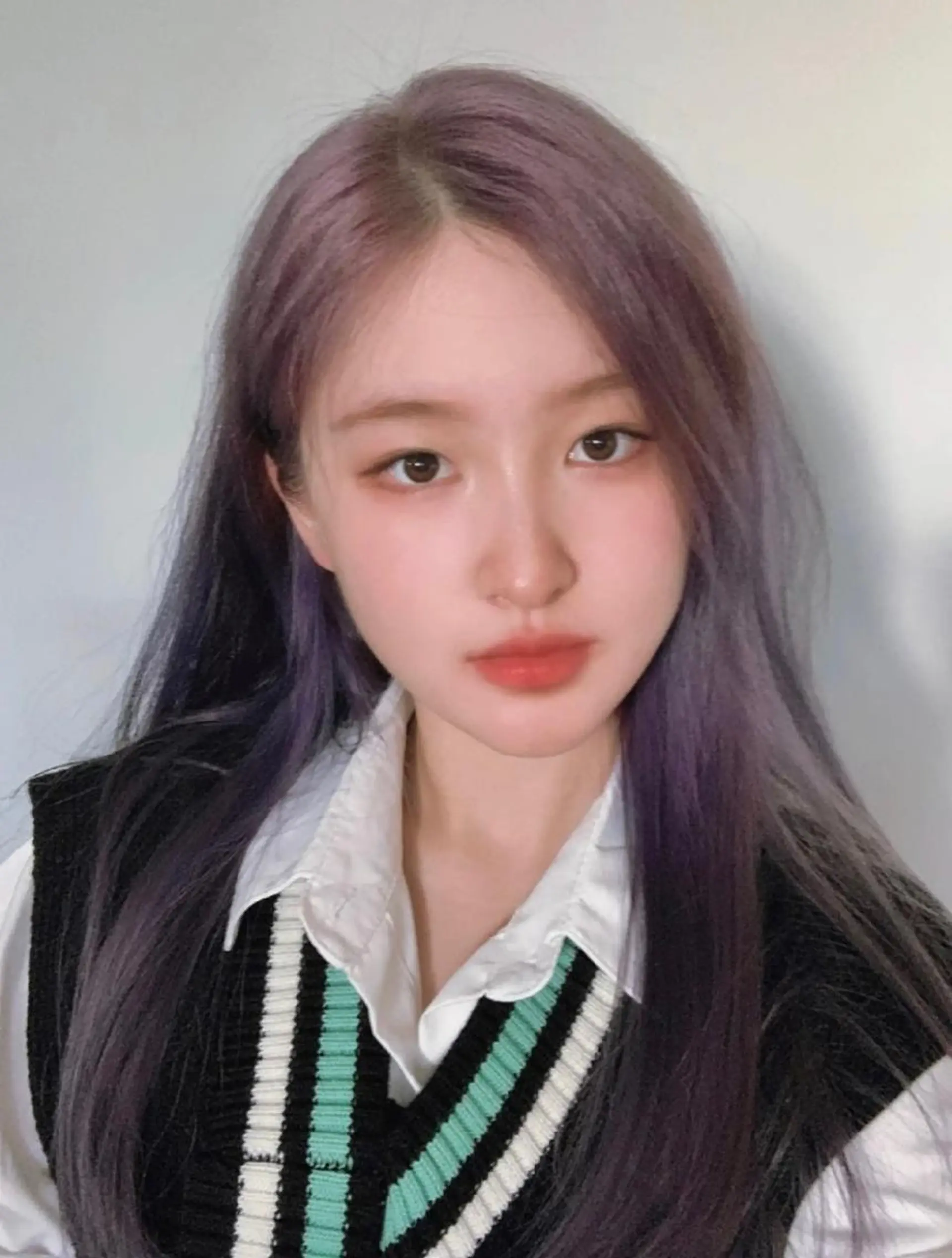 セミロング カラー ラベンダーカラー ヘアカラー トリートメント レイヤー/柔色 カラー/SAkiのヘアスタイル