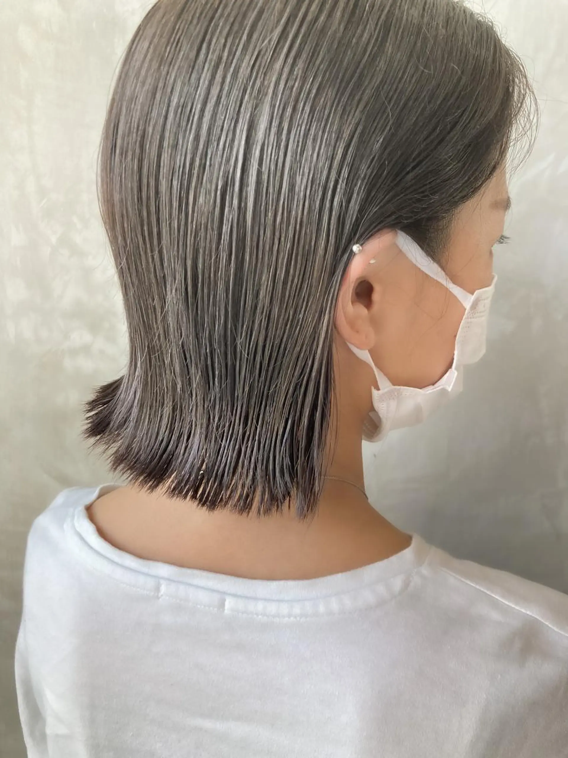 ショート カラー ベージュカラー オリーブベージュ 波巻きスパイラルパー マ/シャドウパーマ駿のヘアスタイル