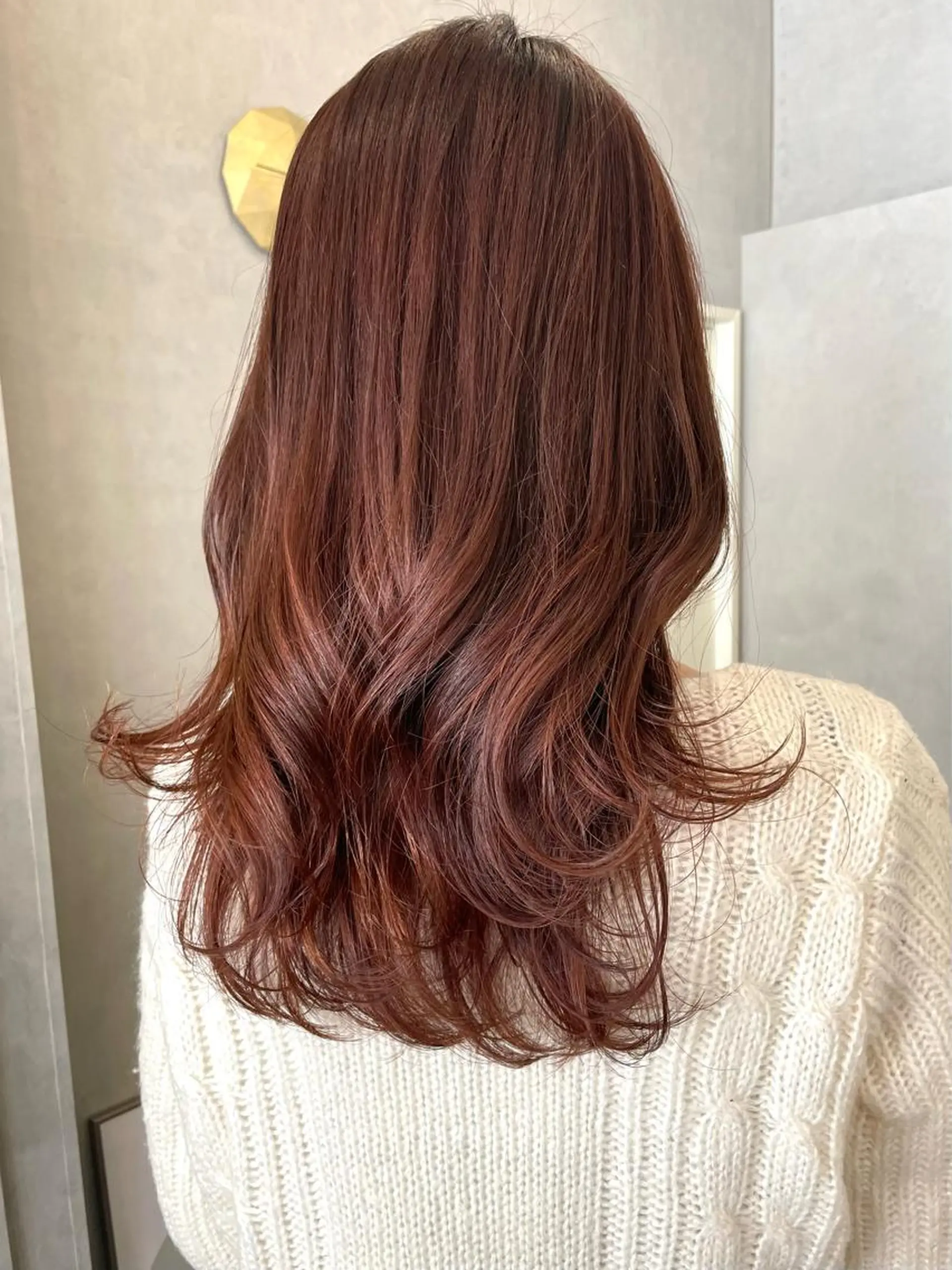 ロング カラー オレンジ レイヤーカット カット ヘアカラー Anytime所属・はるか 💐 お悩み改善美容師のヘアスタイル