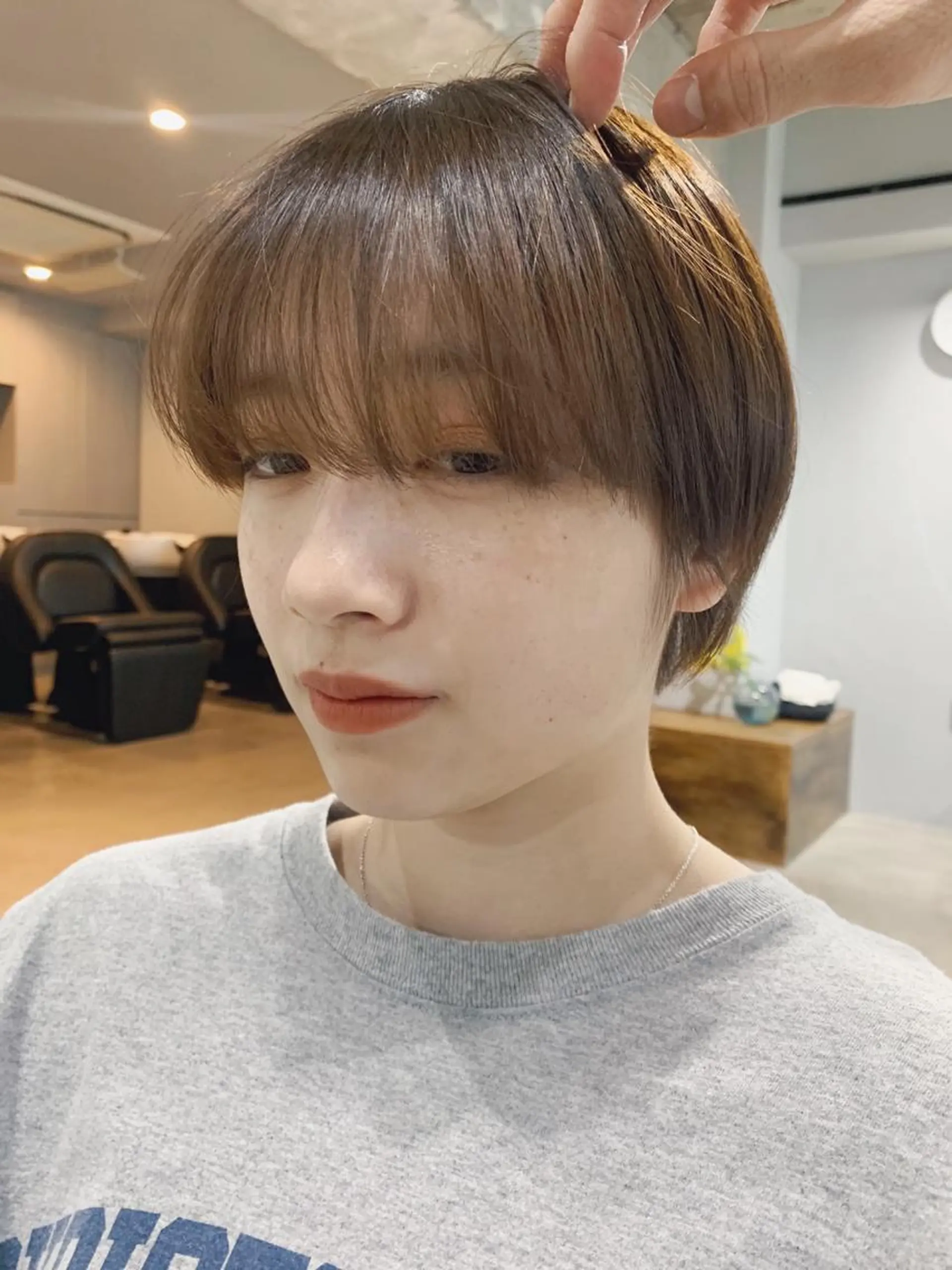 ショート カラー ボブパーマコテ巻き風 パーマNo1深江秀平のヘアスタイル