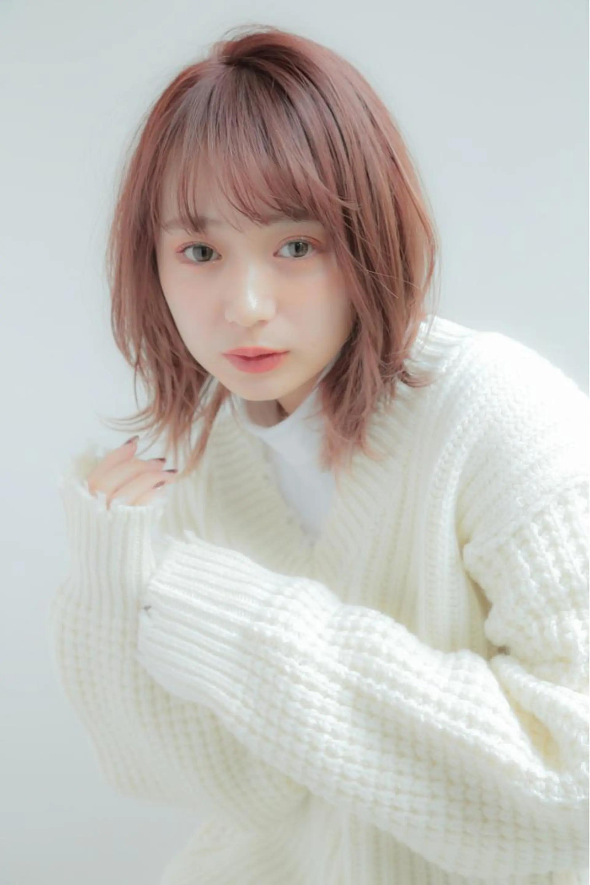 ミディアム カット ヘアカラー トリートメント ボブ/縮毛矯正 髪質改善/もえるのヘアスタイル