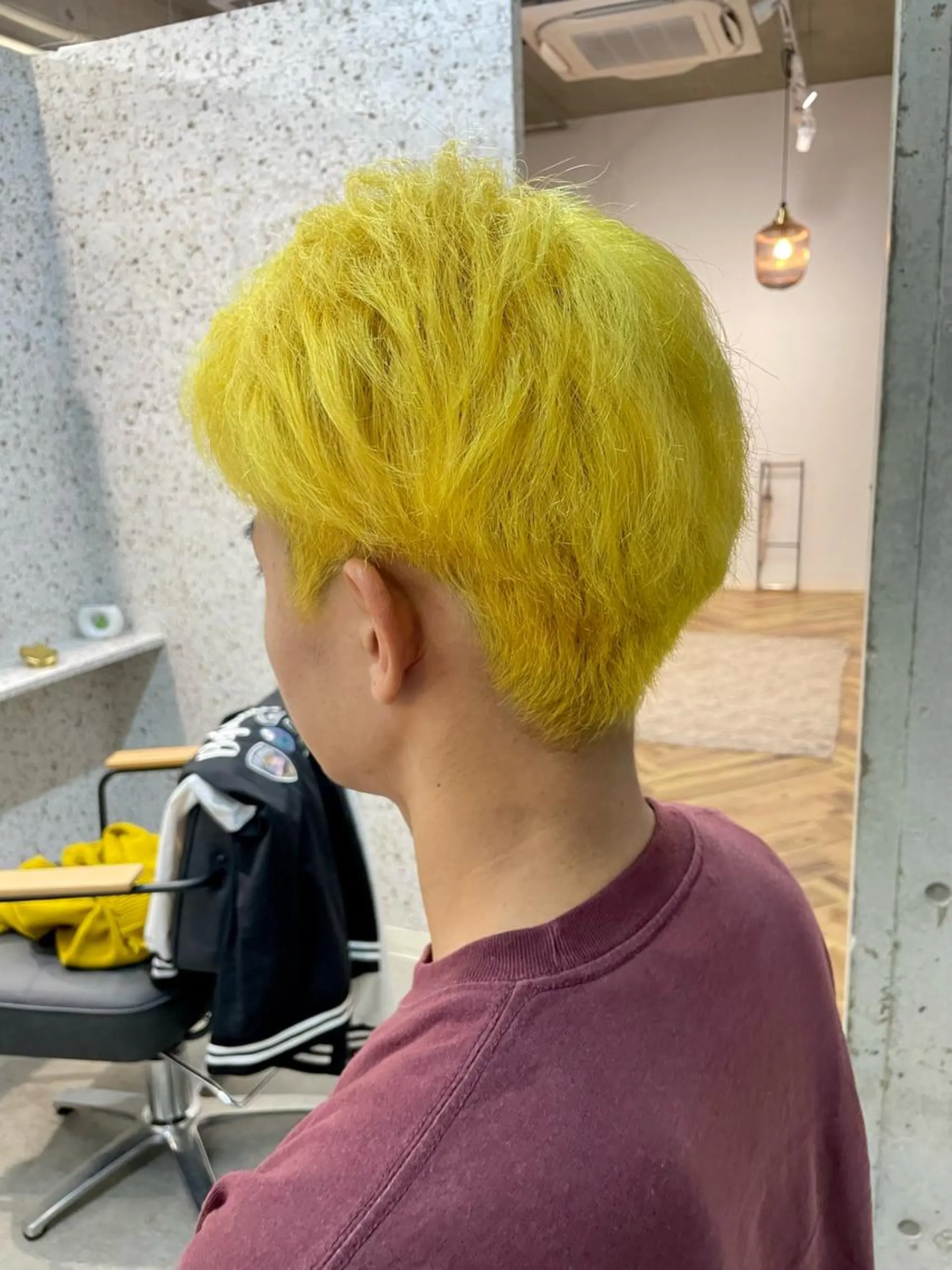 ショート カラー メンズ イエローカラー lani hair salon所属・SHOTO ハイトー ン/デザインカラーのヘアスタイル