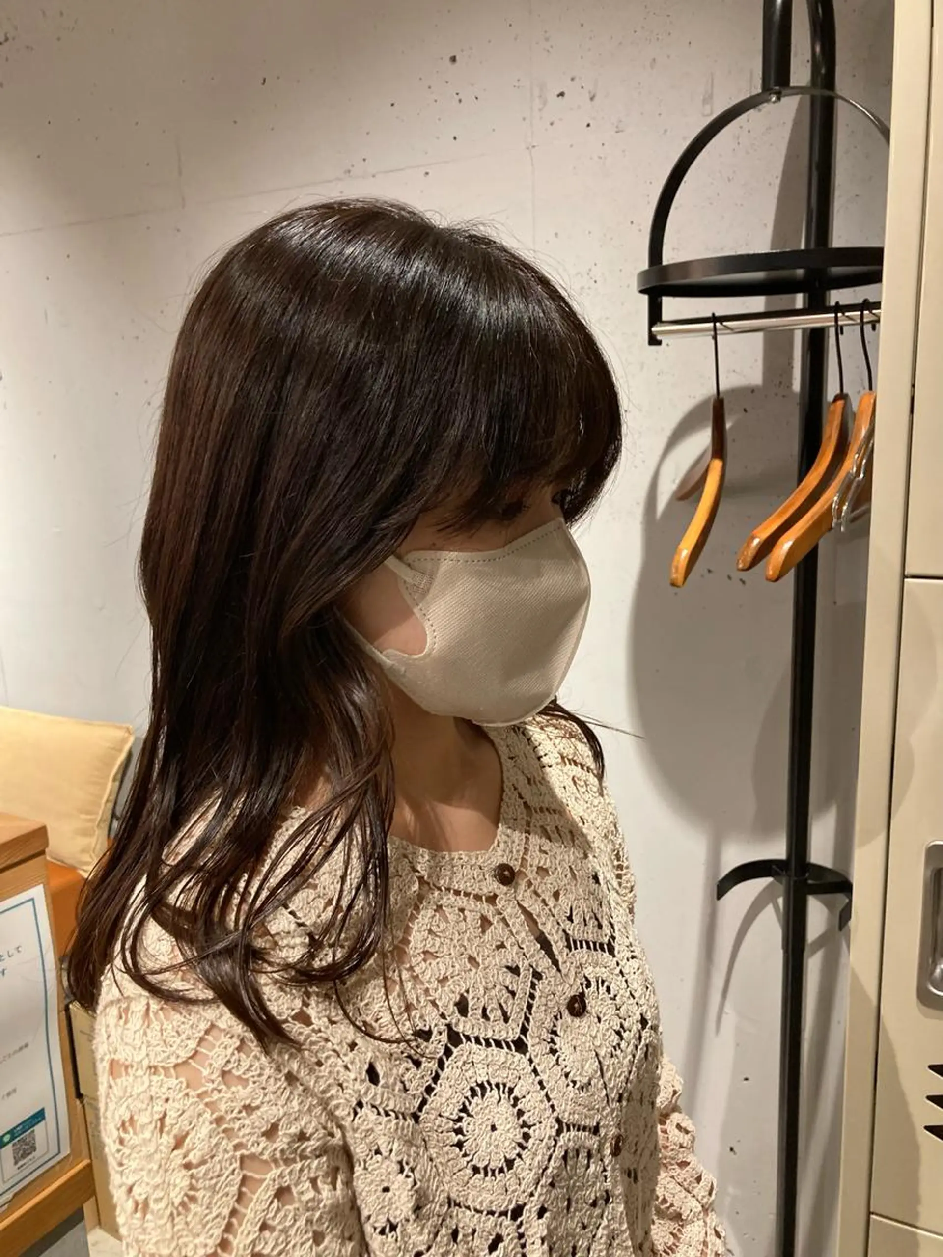 セミロング 顔周りカット まるやま ゆいかのヘアスタイル