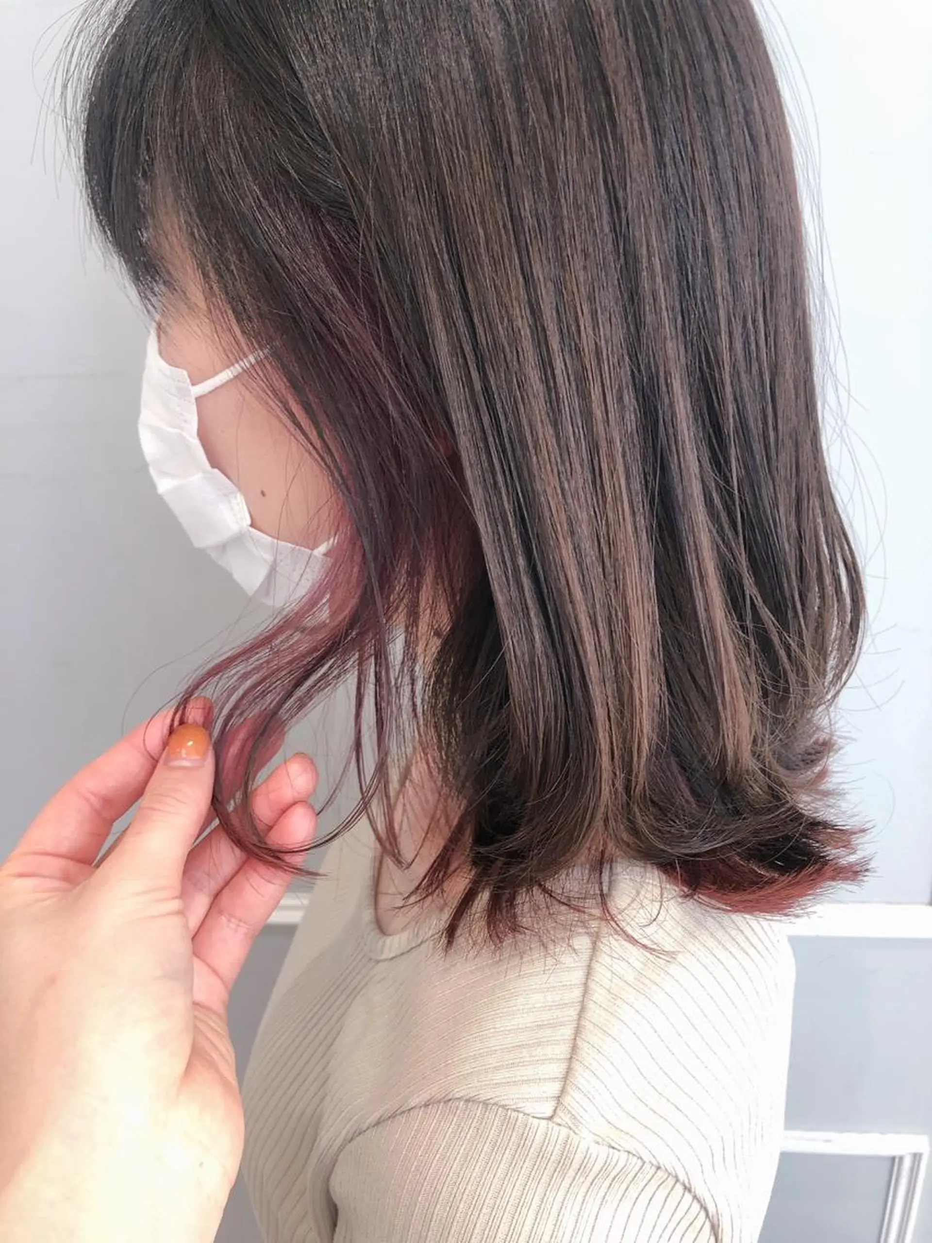 セミロング 似合わせ艶髪カラー ❤️ハダユミのヘアスタイル