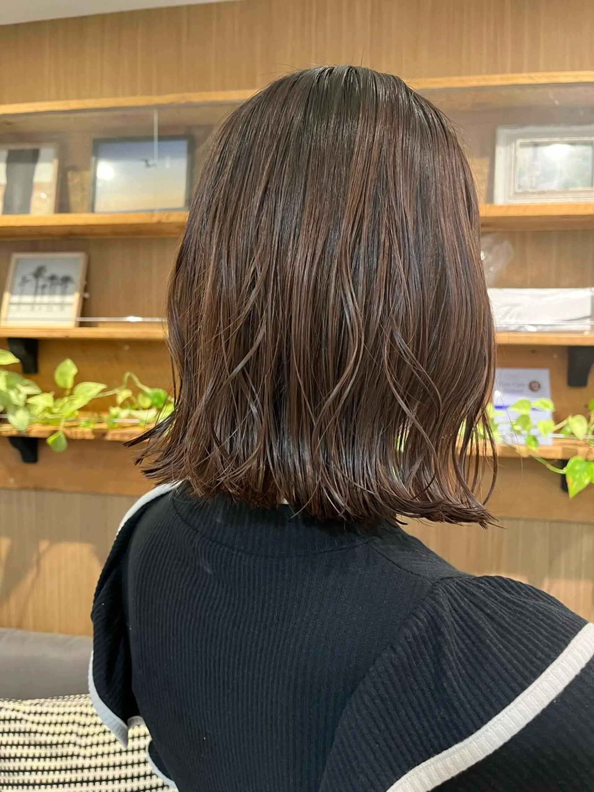 ミディアム 切りっぱなしボブ ボブ レイヤーカット 湘南台/高倉航汰のヘアスタイル