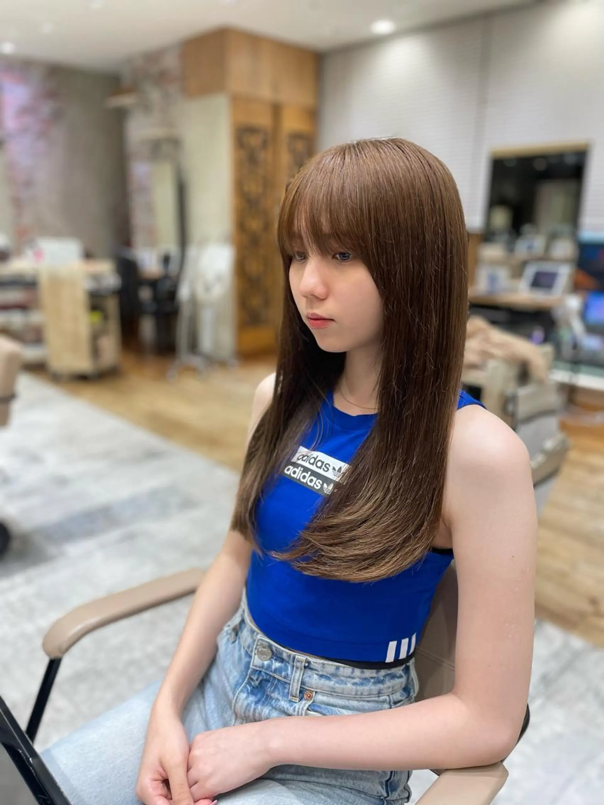 ロング 前髪顔まわりカット 🌈中村海聖のヘアスタイル