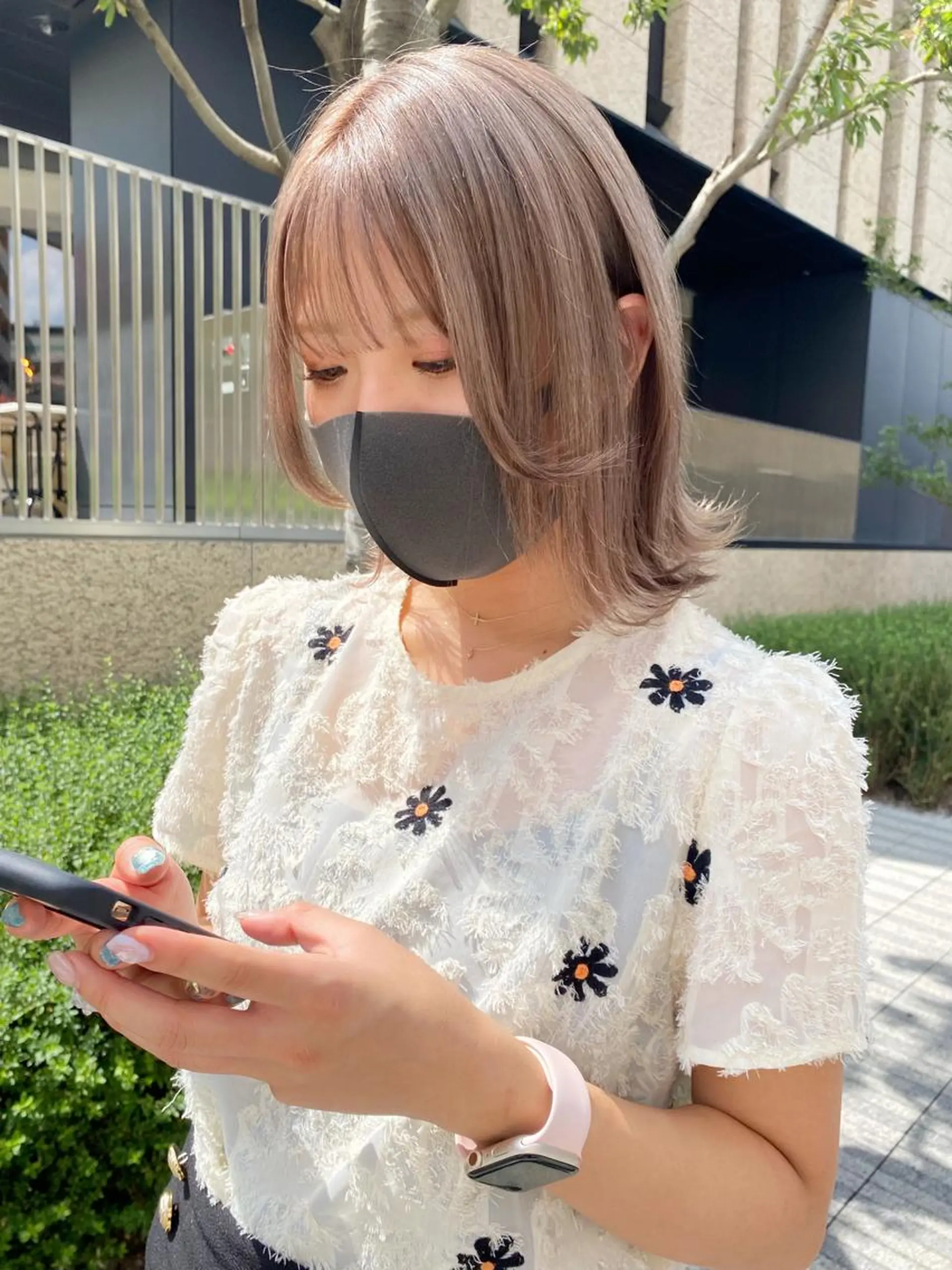 ミディアム カラー ヘアアレンジ ブリーチ ヘアカラー トリートメント ヘアセット 🌷FUKA🌷 まろやかハイトーンのヘアスタイル