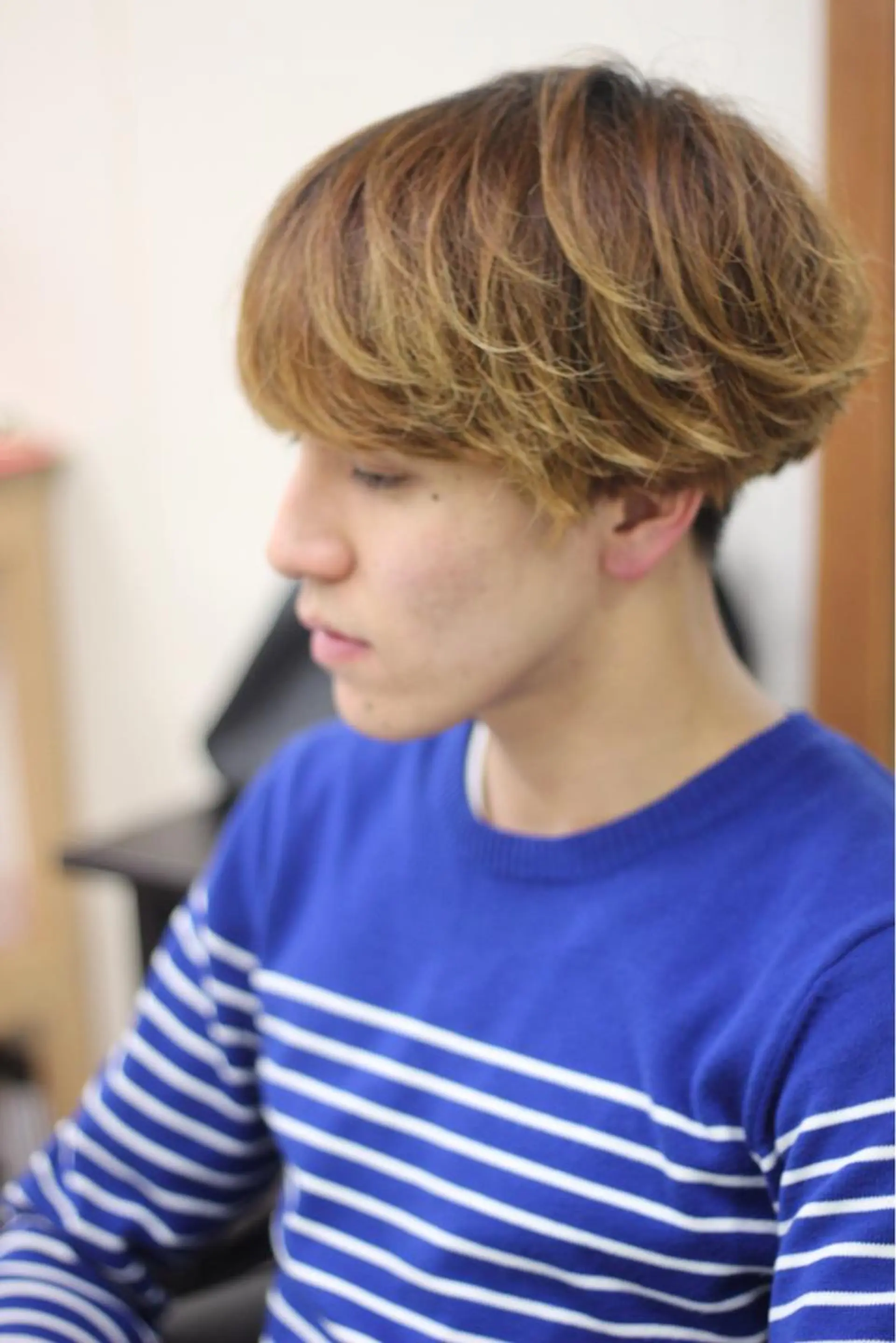 ショート ミディアム カラー パーマ メンズ マッシュ ベージュカラー グラデーションカラー ボブ 成松 勇治のヘアスタイル