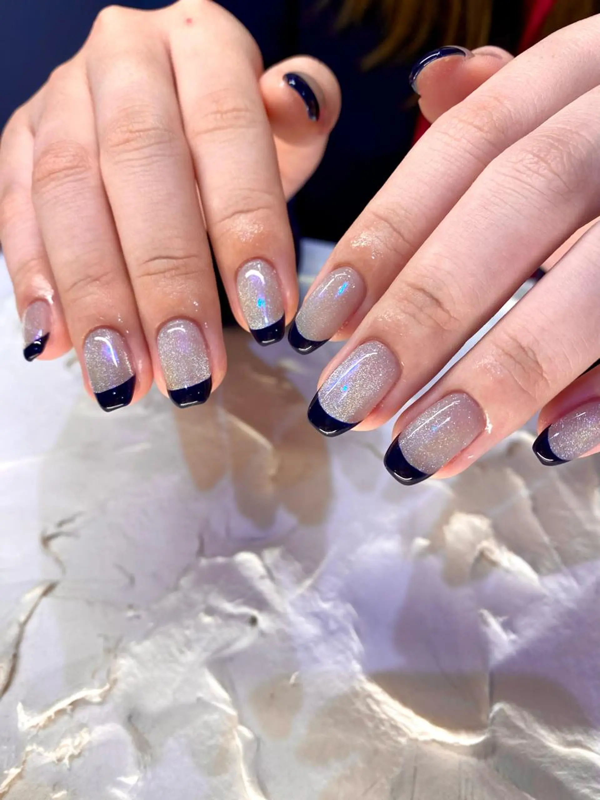 ネイル フレンチネイル マグネットネイル マグネットフレンチ nail salon eve...のネイルデザイン