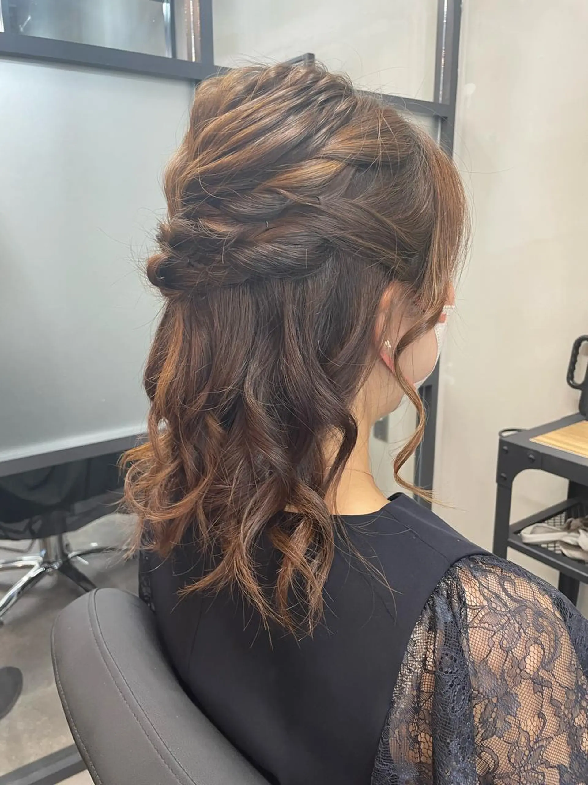 ミディアム ヘアアレンジ ハーフアップ 結婚式・ブライダル ヘアセット ALLEN hair所属・ALLEN hair /まなのヘアスタイル