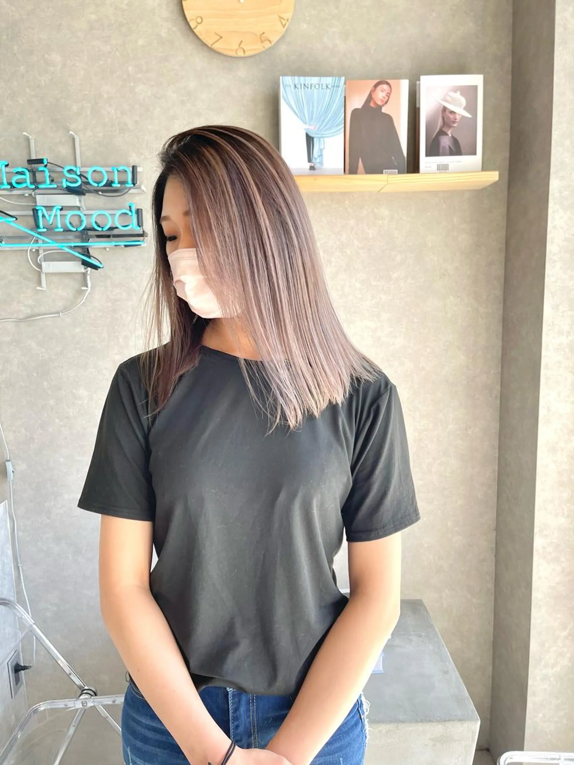 ミディアム カラー ヘアカラー トリートメント mood tatemachiのヘアスタイル