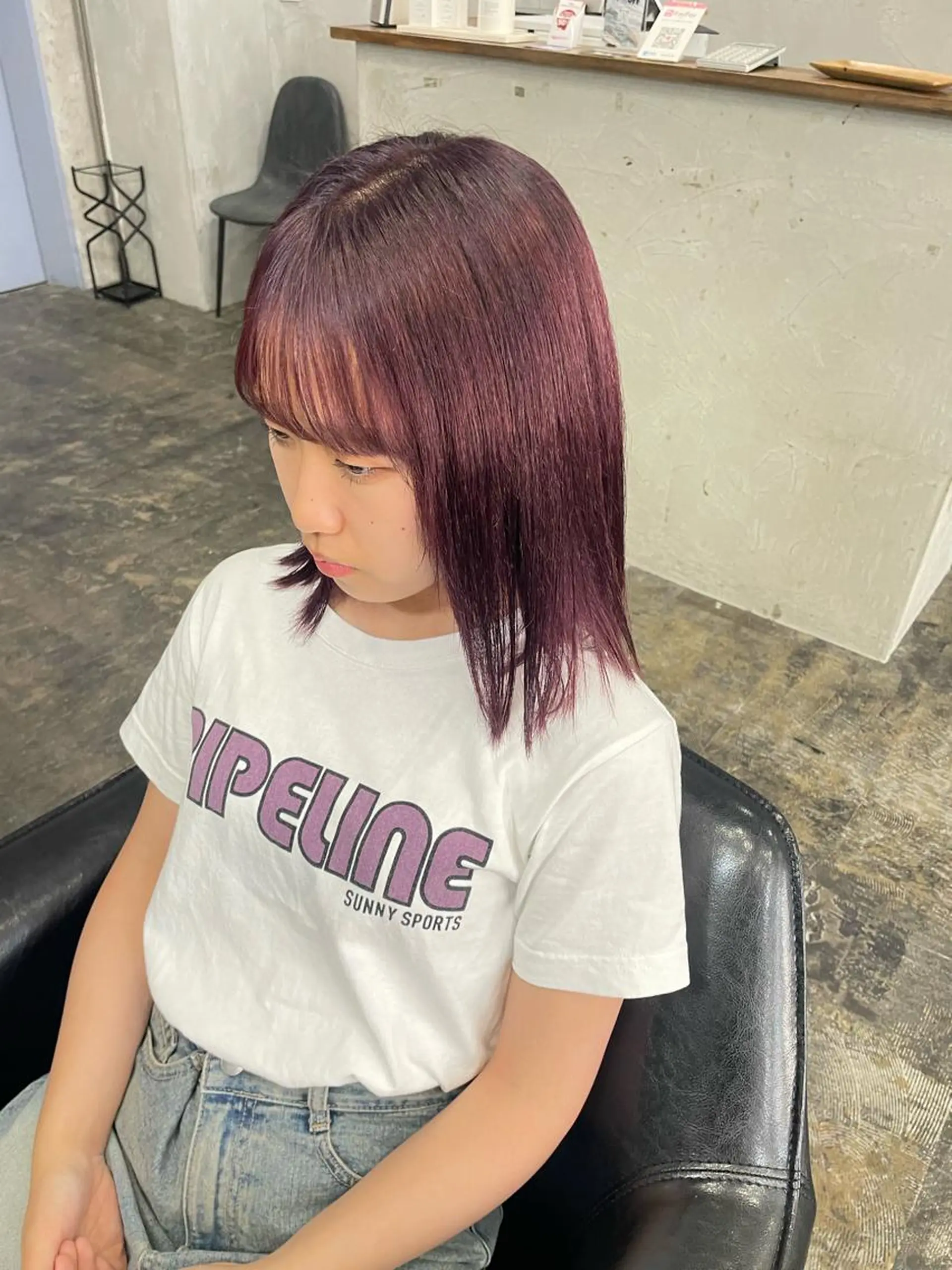 カラー レッドカラー MaisonHALU 松浦光咲のヘアスタイル