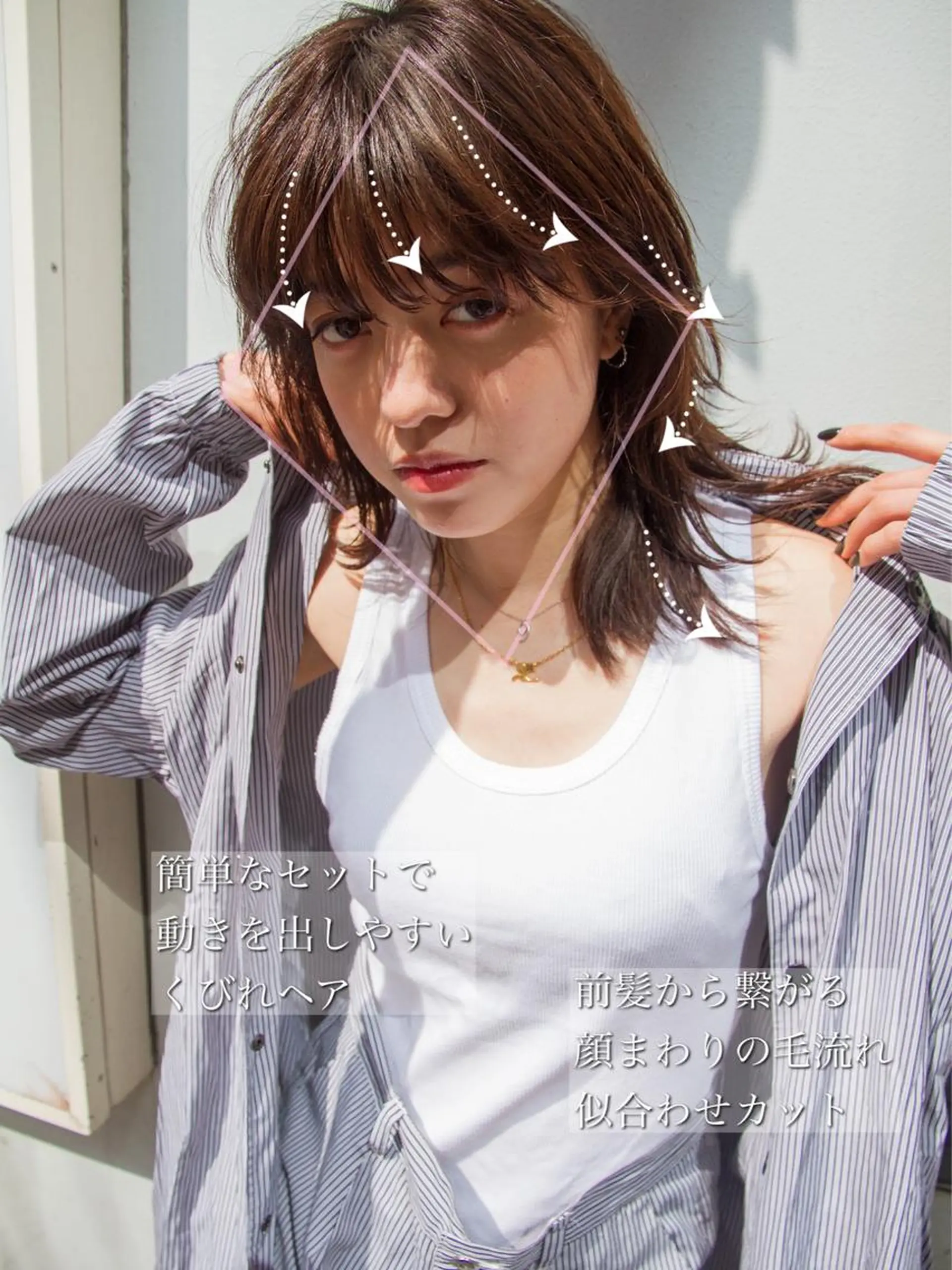 ミディアム くびれヘア 顔周りカット 小顔カット トリートメント カット 【1日2名様限定】 AFLOAT白川雄副のヘアスタイル