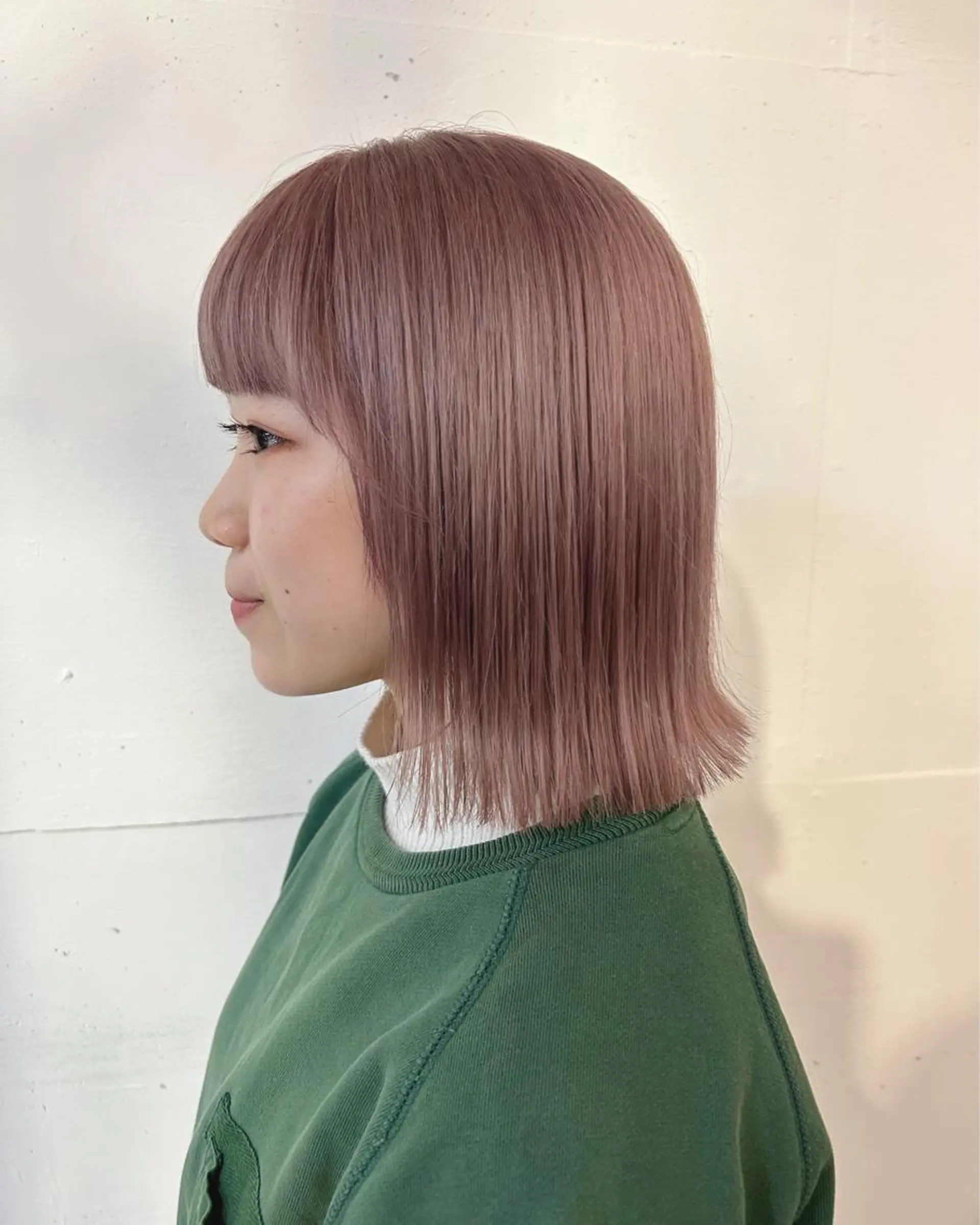 ミディアム カラー ベージュカラー ピンクカラー ピンクベージュ ボブ 💛🤍U too e’s 鎌倉🧸のヘアスタイル