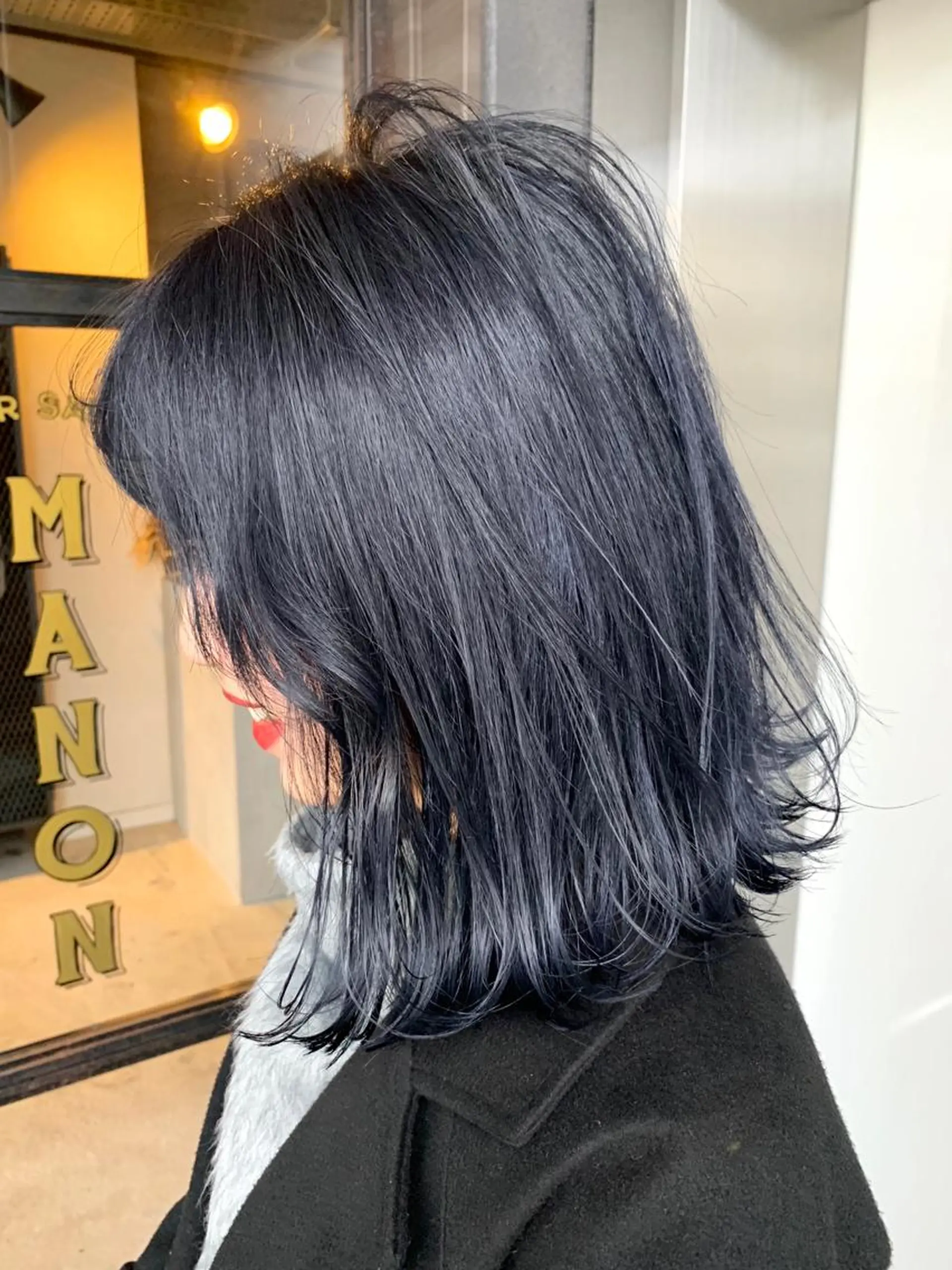 ミディアム カラー ネイビーカラー メンズヘア/レイヤー /ボブ山内春輝のヘアスタイル