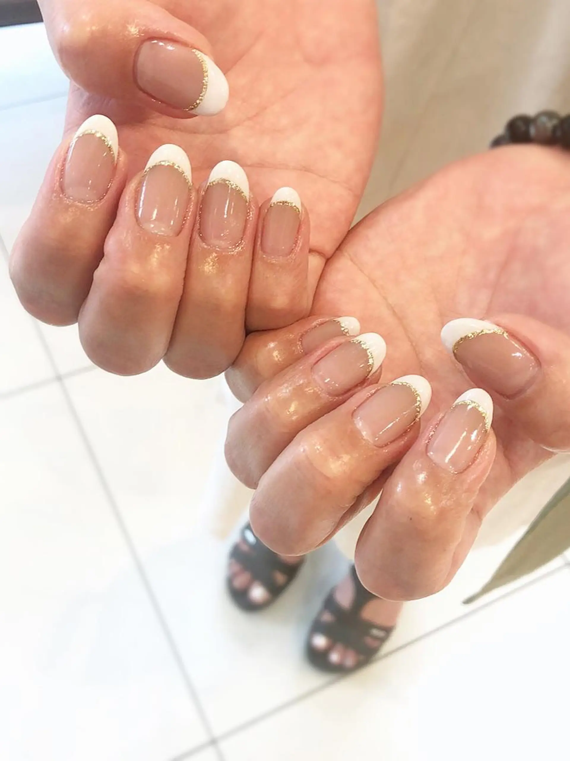 ネイル フレンチネイル ラメ(グリッター) ハンドネイル nail salon Regaosのネイルデザイン