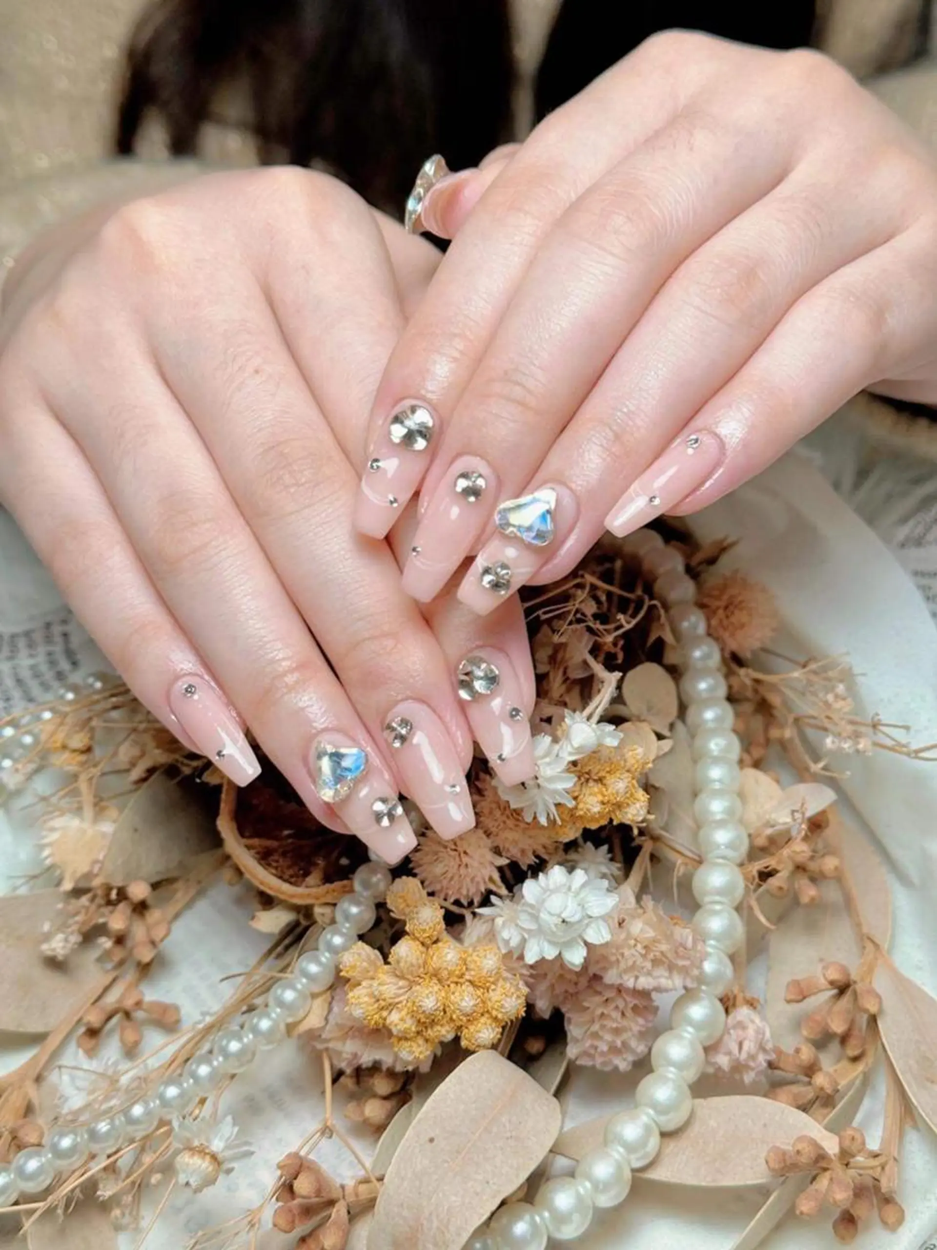 ネイル 長さ出し フレンチネイル ジェルネイル ガラスフレンチ 韓国ネイル HD Studioのネイルデザイン