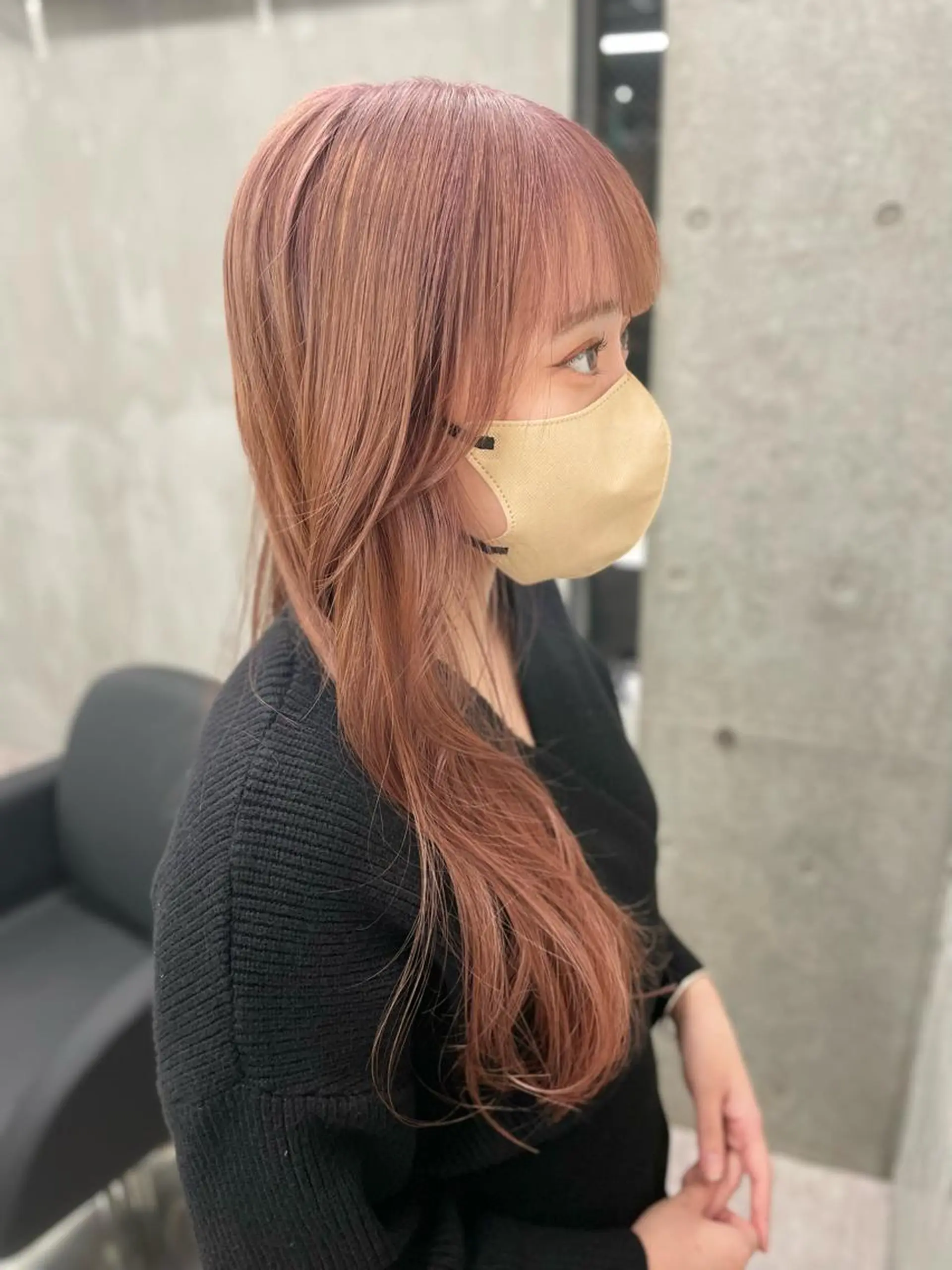 ロング アッシュ ボブ くびれヘア ハイライト レイヤーカット 表参道/髪質改善/ 髪質改善カラー/遠藤のヘアスタイル