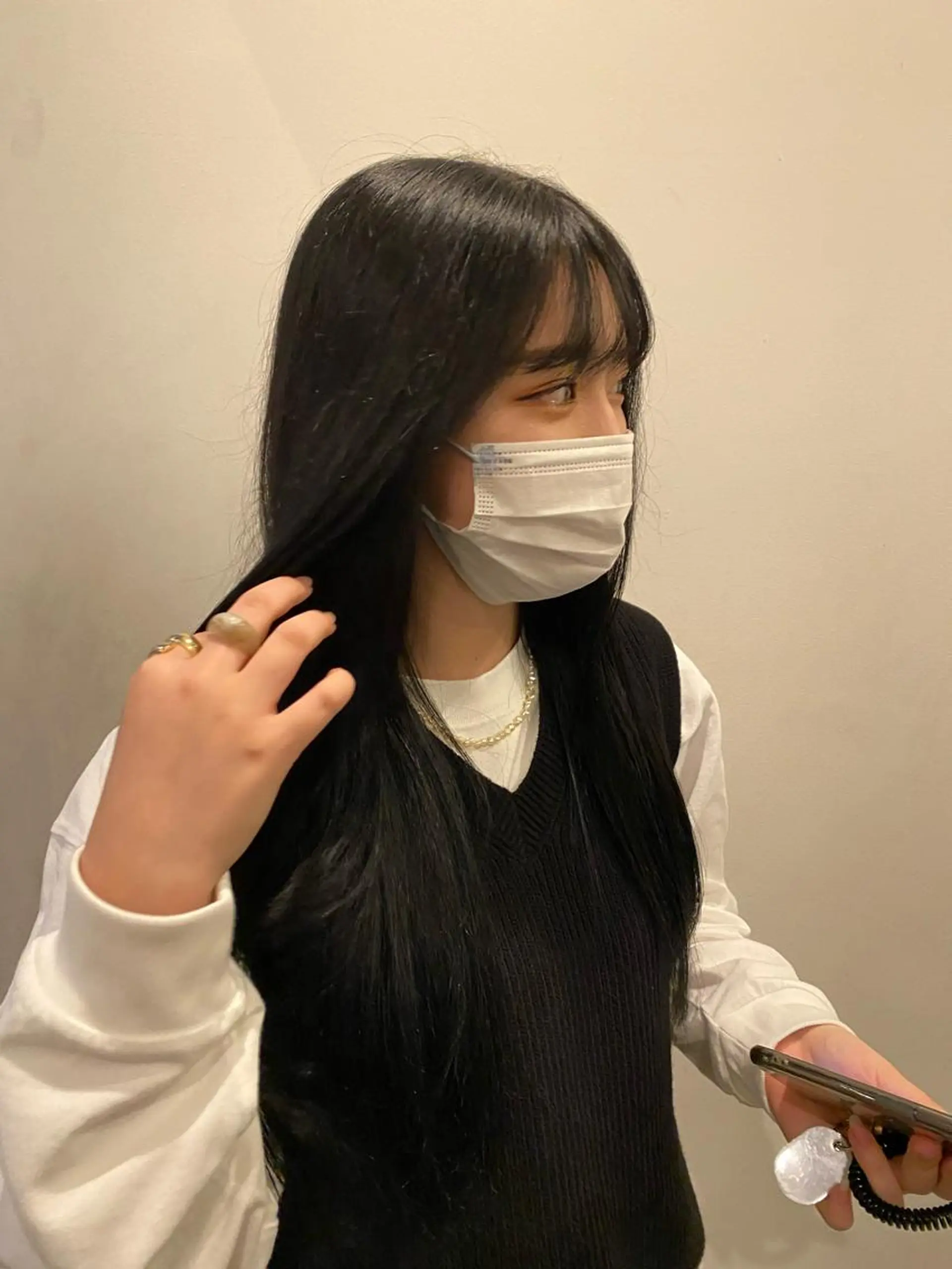 ミディアム 縮毛矯正 deco所属・無料カットモデル 丸川英心のヘアスタイル