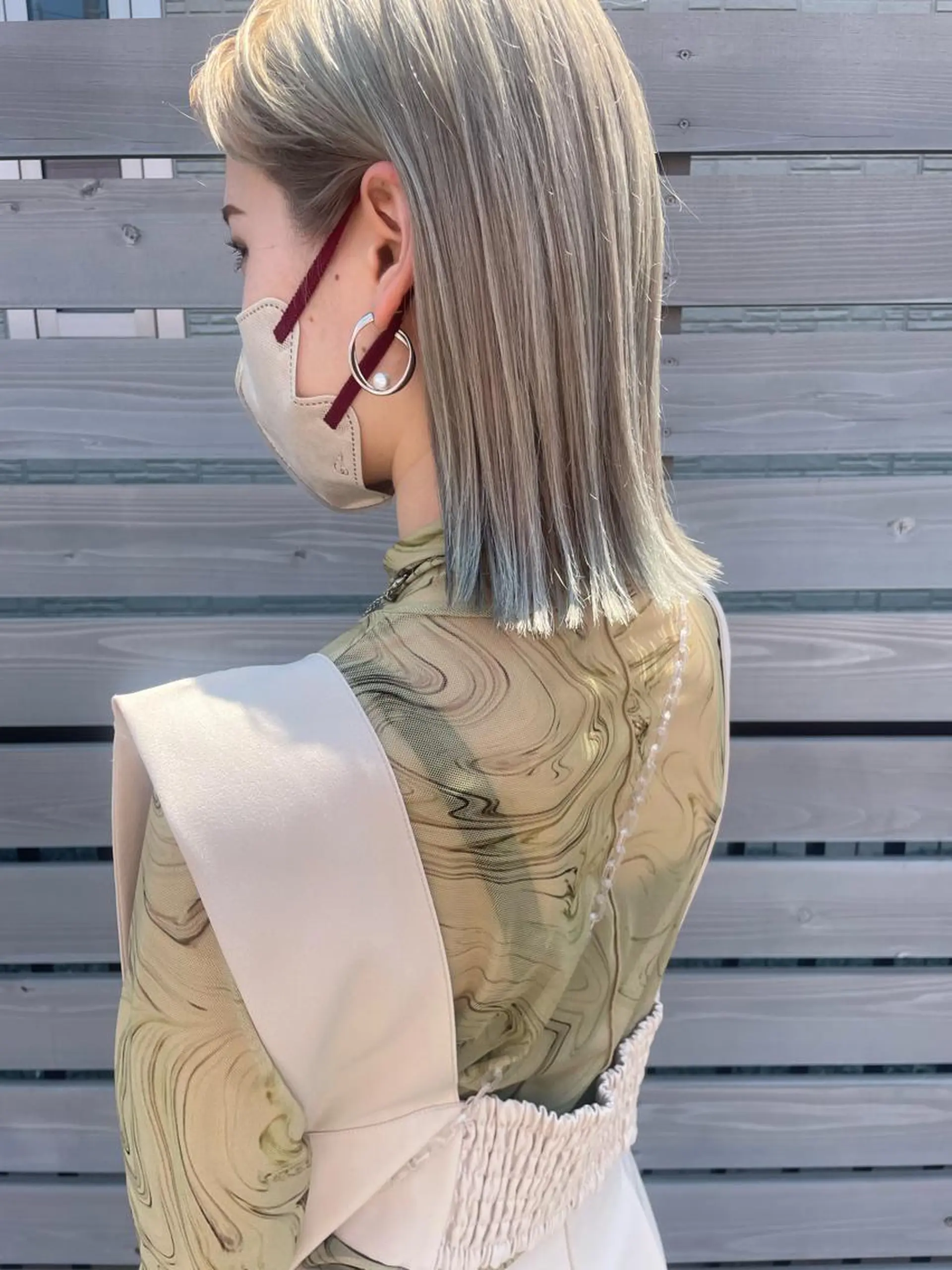 ミディアム 韓国風カラー ボブ ハイライト 髪質改善 韓国風ヘア ボヌールソレイユ所属・☁️彦坂唯有/ 透明感カラー☁️のヘアスタイル