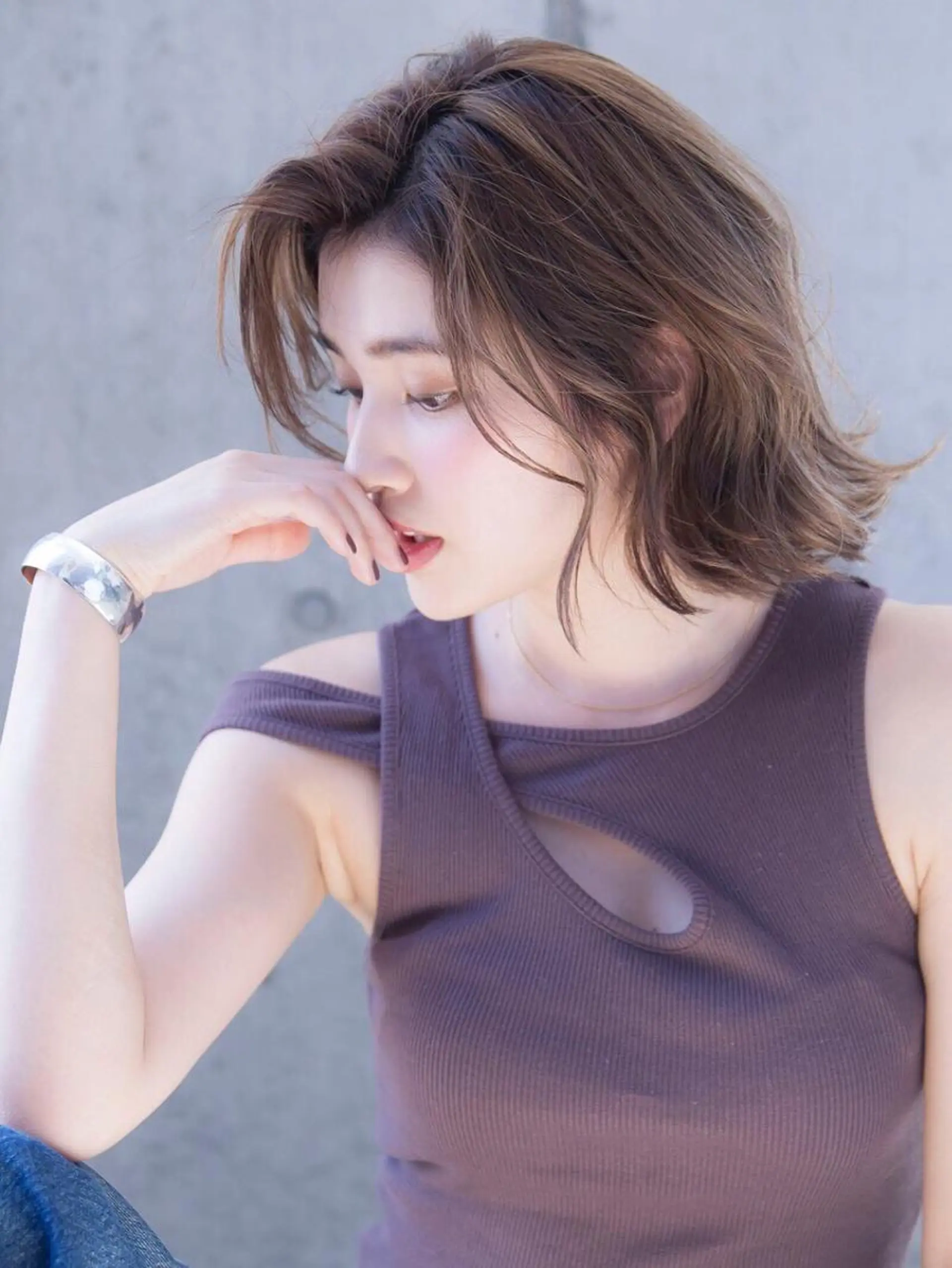 ミディアム カラー パーマ 💘透明感カラー💘 沖本 将宏のヘアスタイル