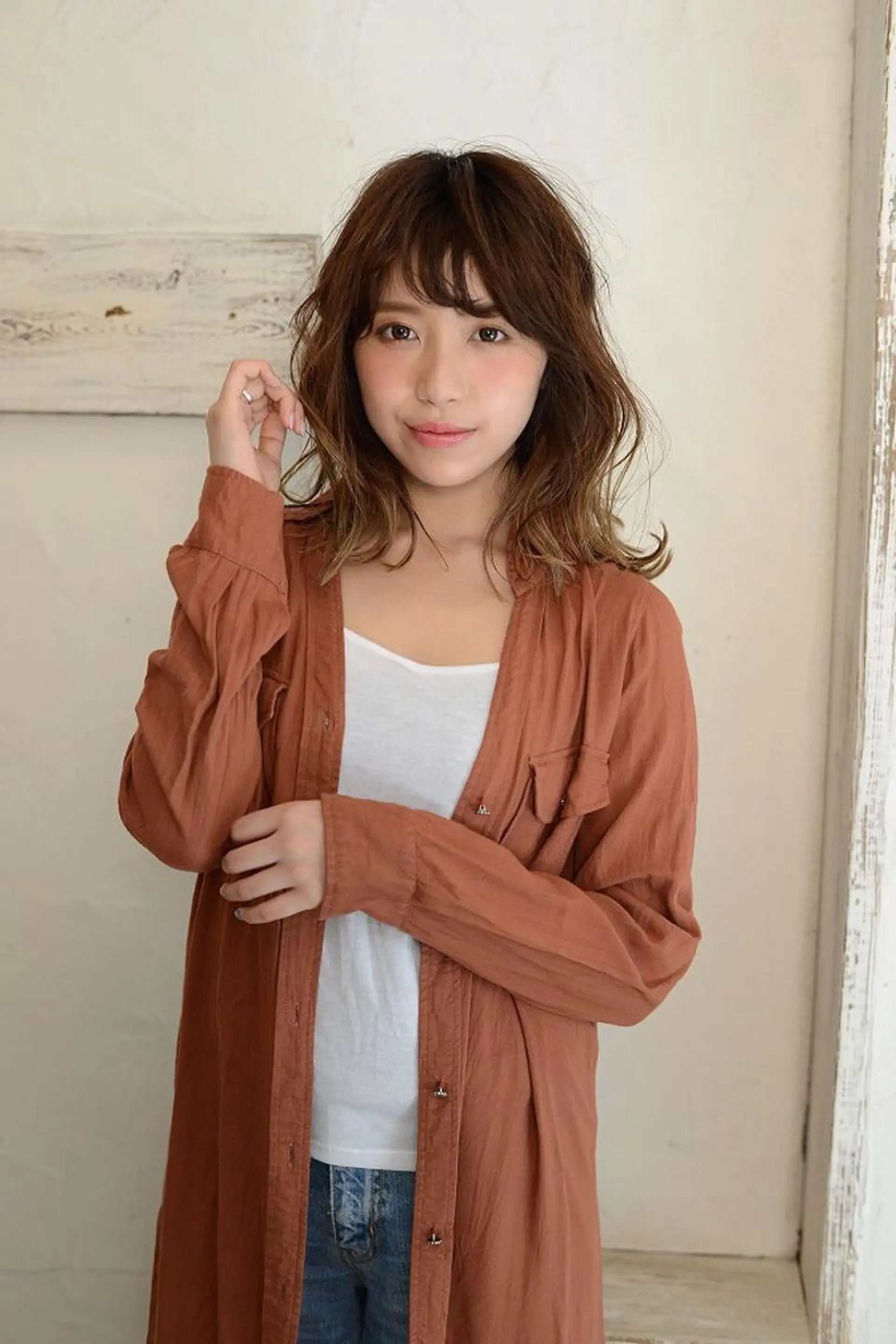 ミディアム カラー パーマ グラデーションカラー 髪質改善、エクステ 山口卓哉のヘアスタイル