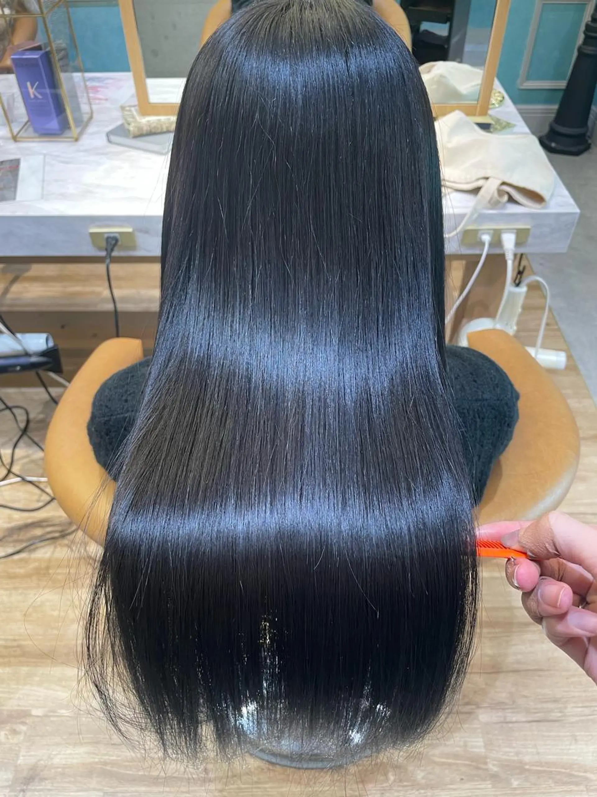 ロング カット 縮毛矯正 トリートメント 縮毛矯正 髪質改善 韓国風レイヤー 吉田のヘアスタイル