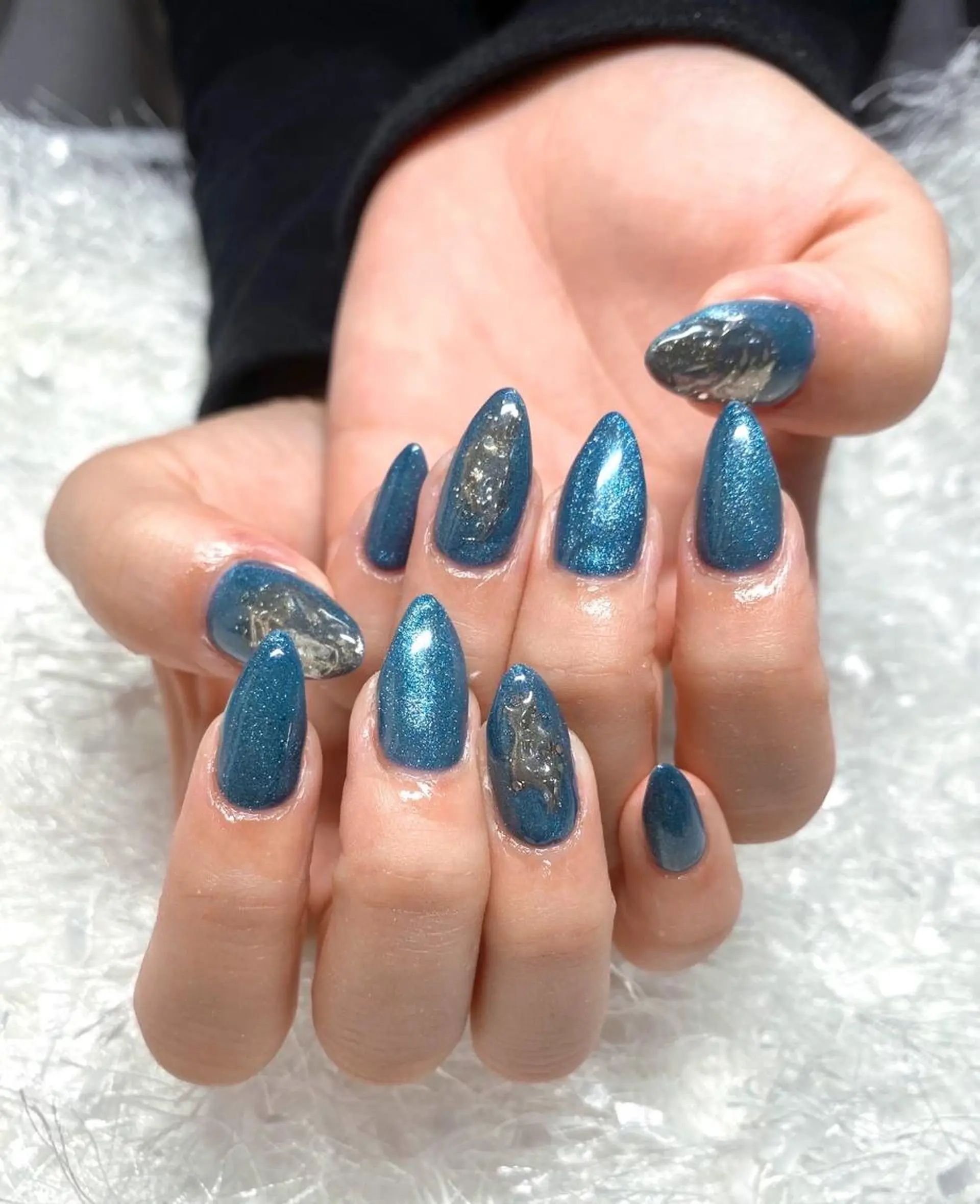 ネイル 長さ出し ジェルネイル グラデーション 韓国ネイル マグネットネイル ハンドネイル Nail&eye Belire 新宿のネイルデザイン