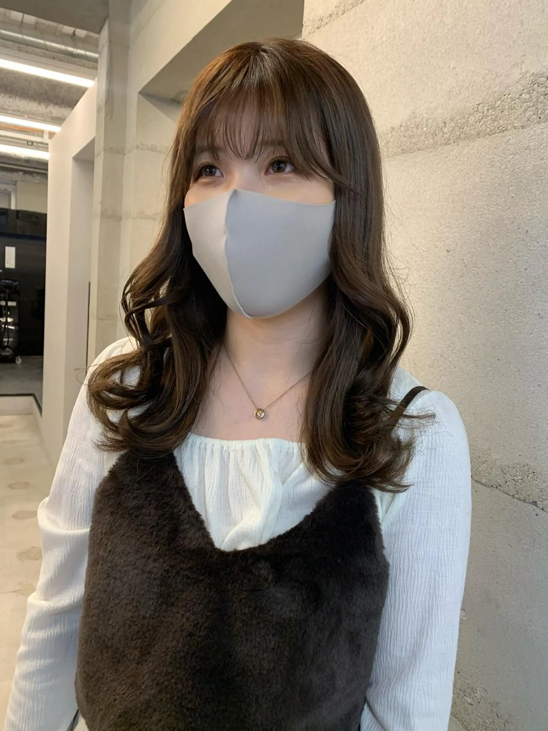 ミディアム カラー 透明感/オリーブ/ グレージュ/YUKAのヘアスタイル