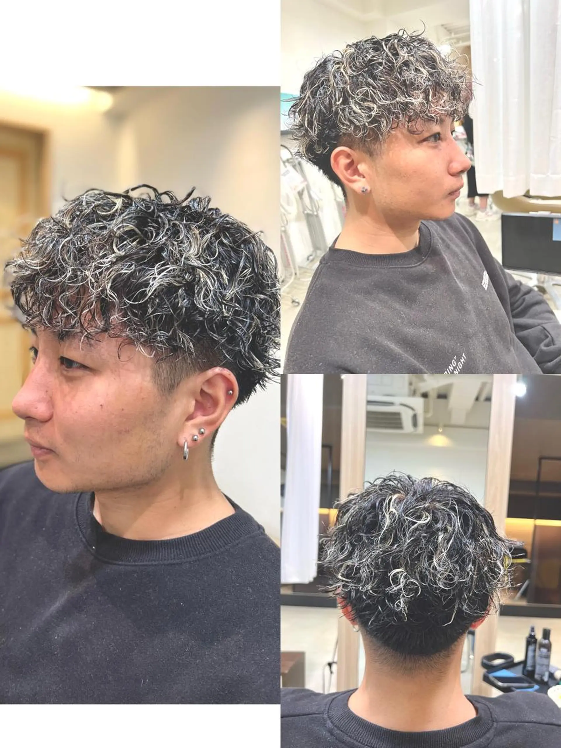 カラー パーマ メンズ メンズメッシュ メッシュ 心斎橋バレイヤージュ 小林勝貴のヘアスタイル