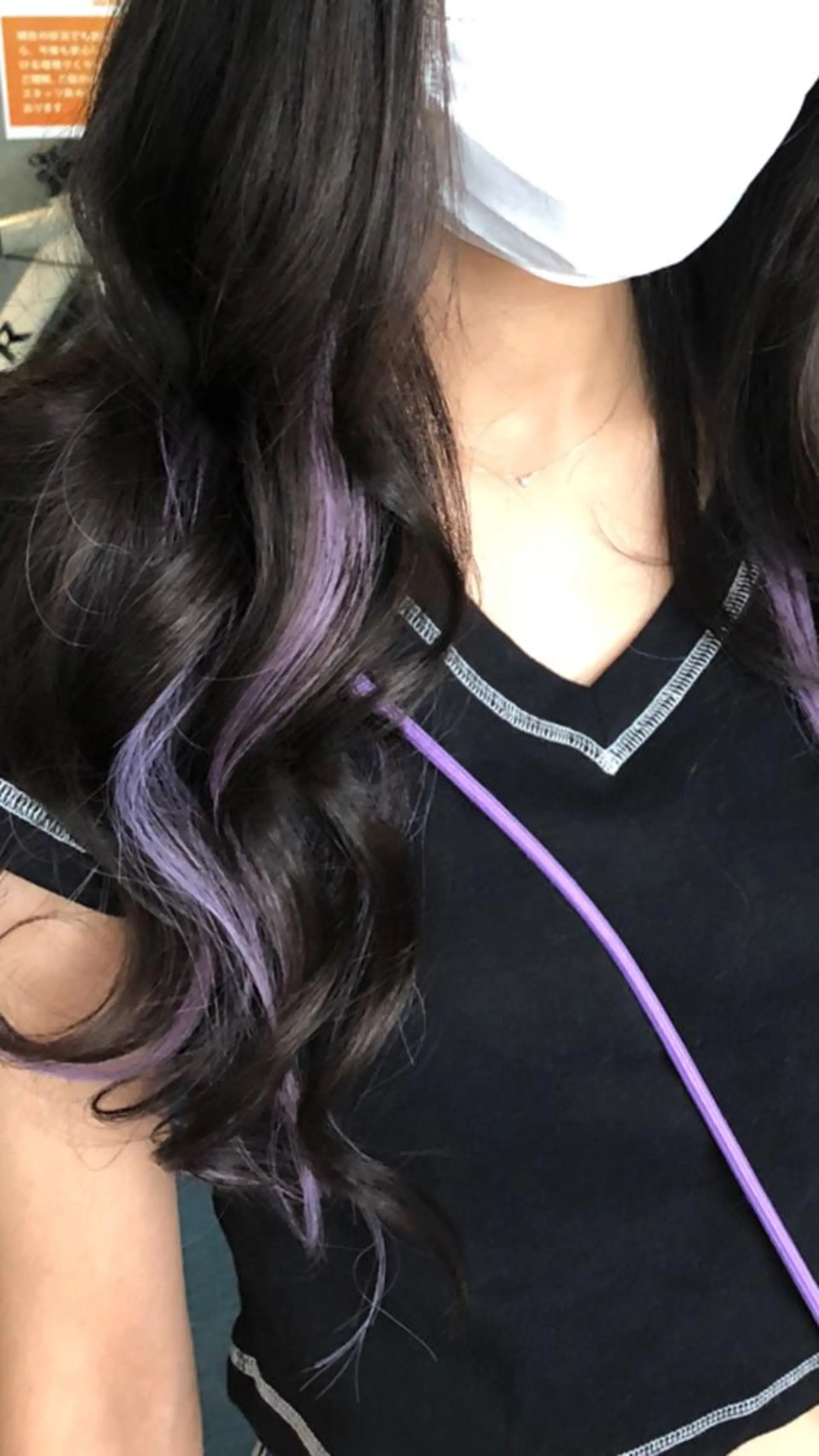 ロング カラー ヘアアレンジ ブリーチ インナーカラー ラベンダーカラー エクステ alpha. カラーエクステ下妻のヘアスタイル