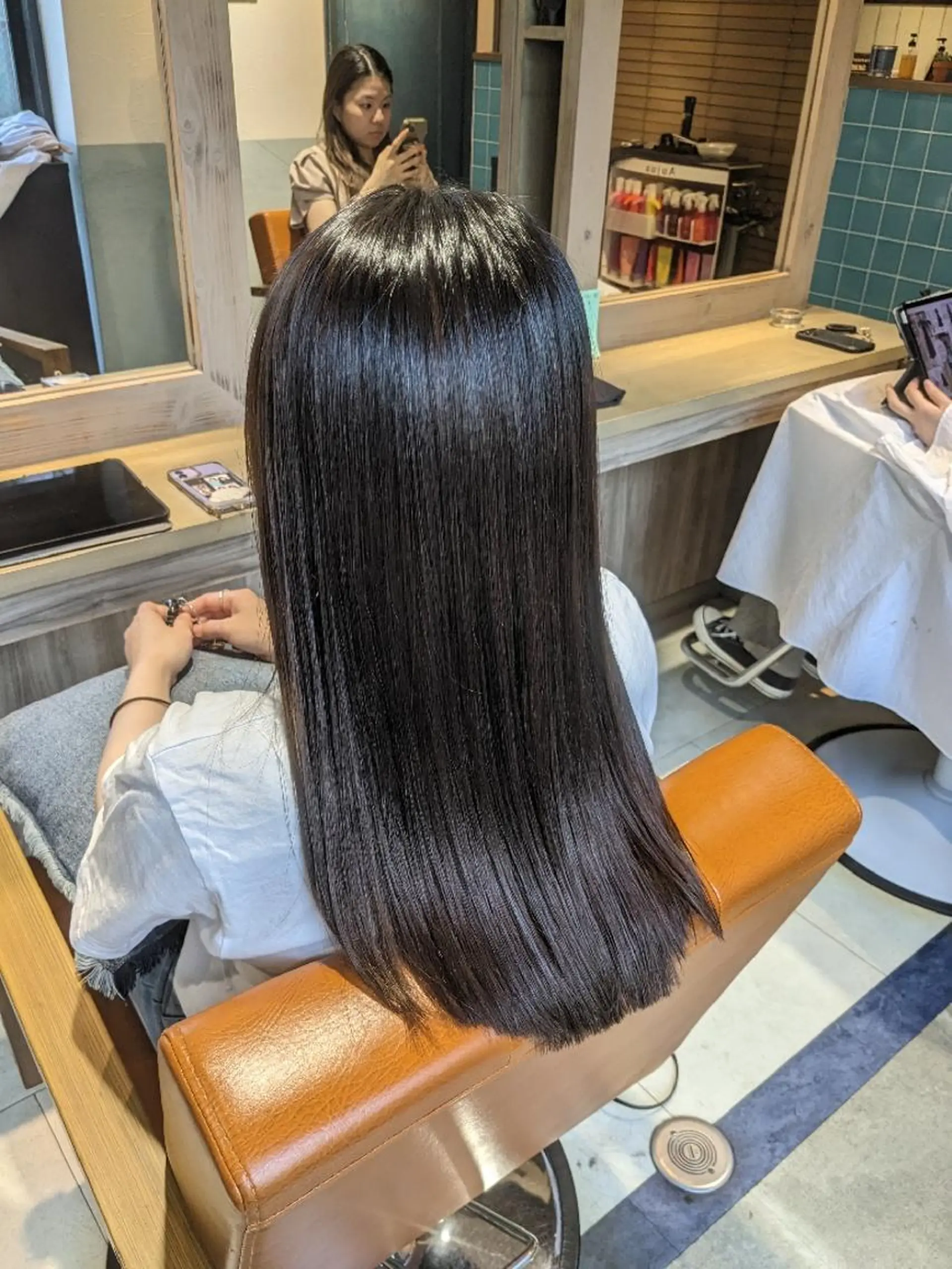 ロング カット 縮毛矯正 トリートメント alushe 岡 陽子のヘアスタイル